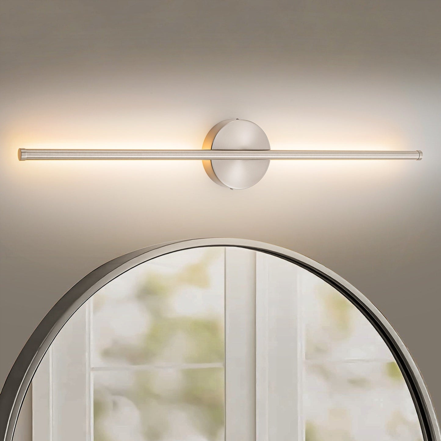 1-Light Black/ Gold/ Nickel Modern Long Linear Strip Wall Sconce Dimmable LED Bathroom Vanity Light