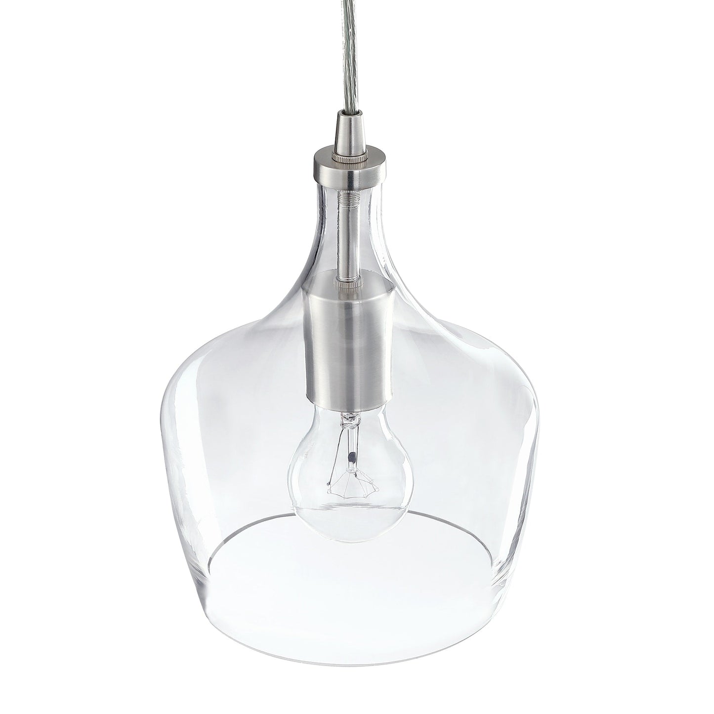 1-Light Kitchen Island Teardrop Clear Glass Pendant(1 or 3-pack can be chosen)