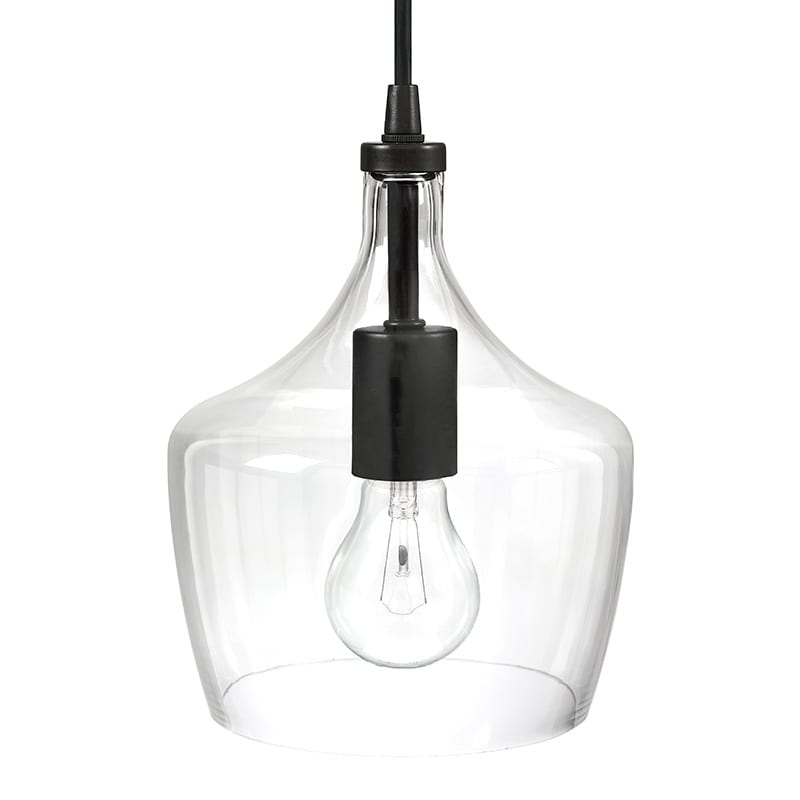 1-Light Kitchen Island Teardrop Clear Glass Pendant(1 or 3-pack can be chosen)
