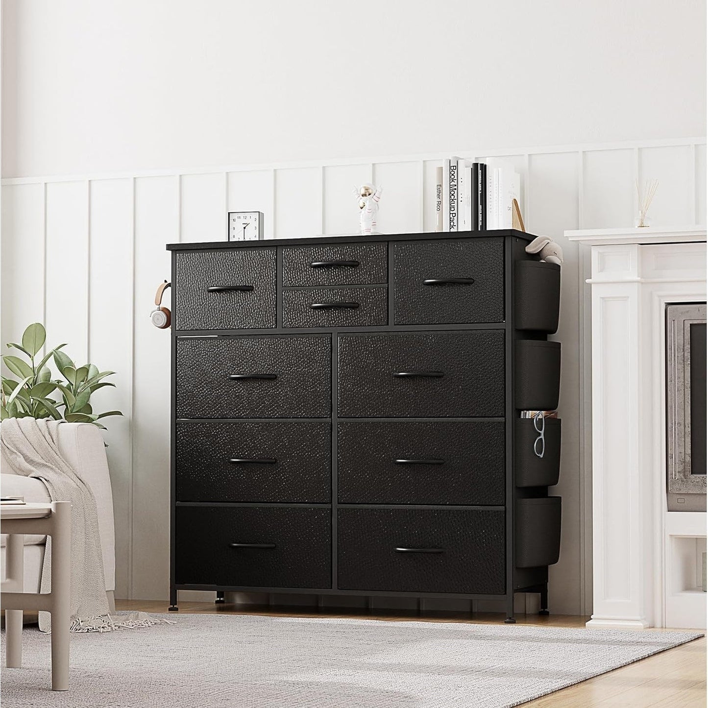 10 Drawer Dresser Fabric Closet Storage Tower Organizer Unit Bedroom