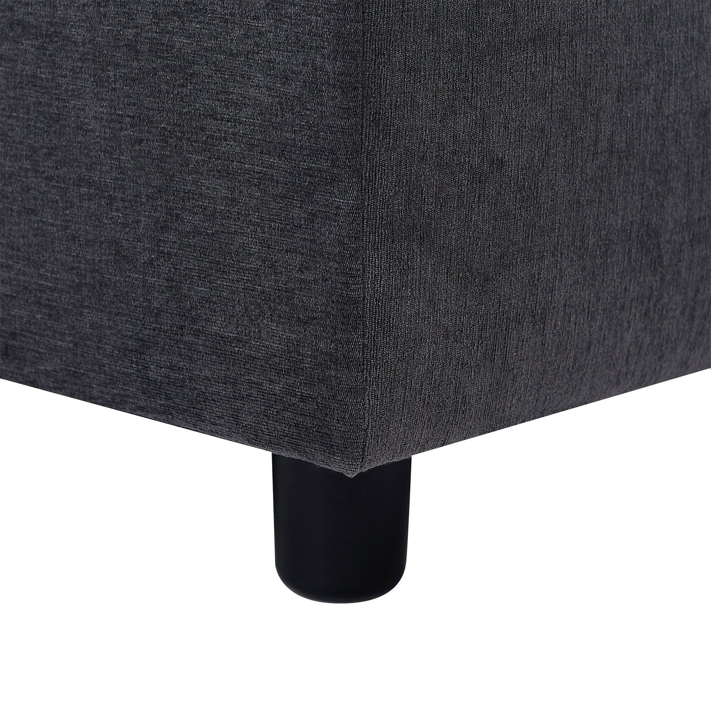 Canapé sectionnel en polyester 102,4 en forme de L avec repose-pieds réversible, coussins épais et pieds en plastique