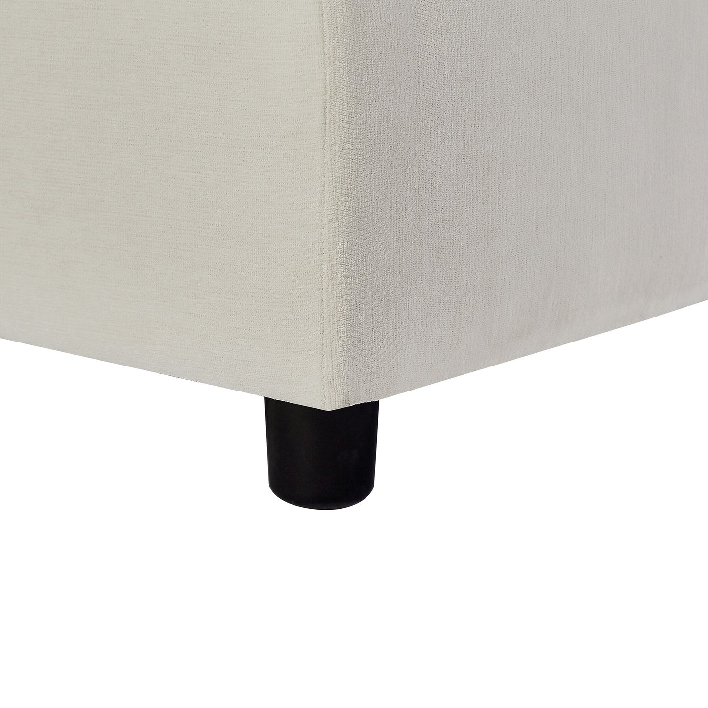 Canapé sectionnel en polyester 102,4 en forme de L avec repose-pieds réversible, coussins épais et pieds en plastique