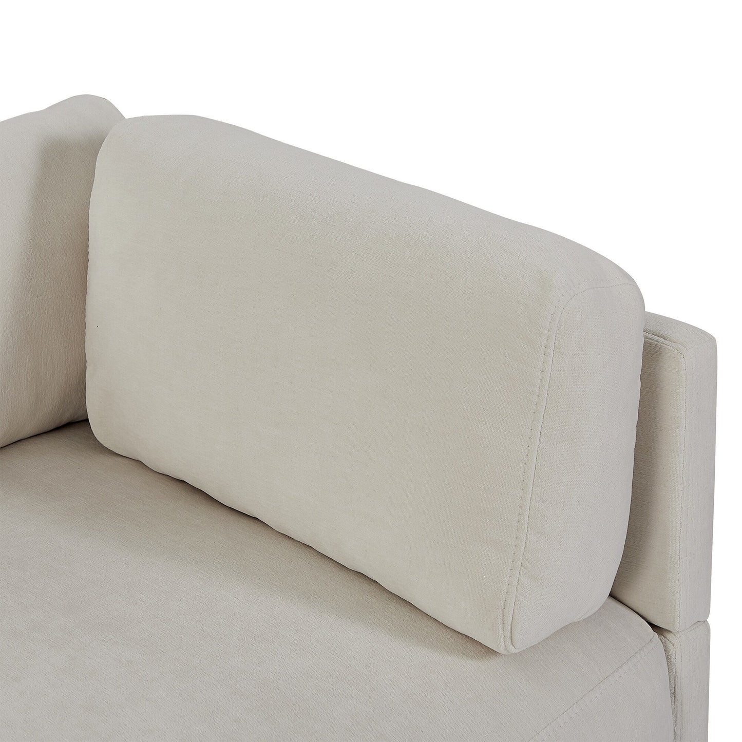 Canapé sectionnel en polyester 102,4 en forme de L avec repose-pieds réversible, coussins épais et pieds en plastique