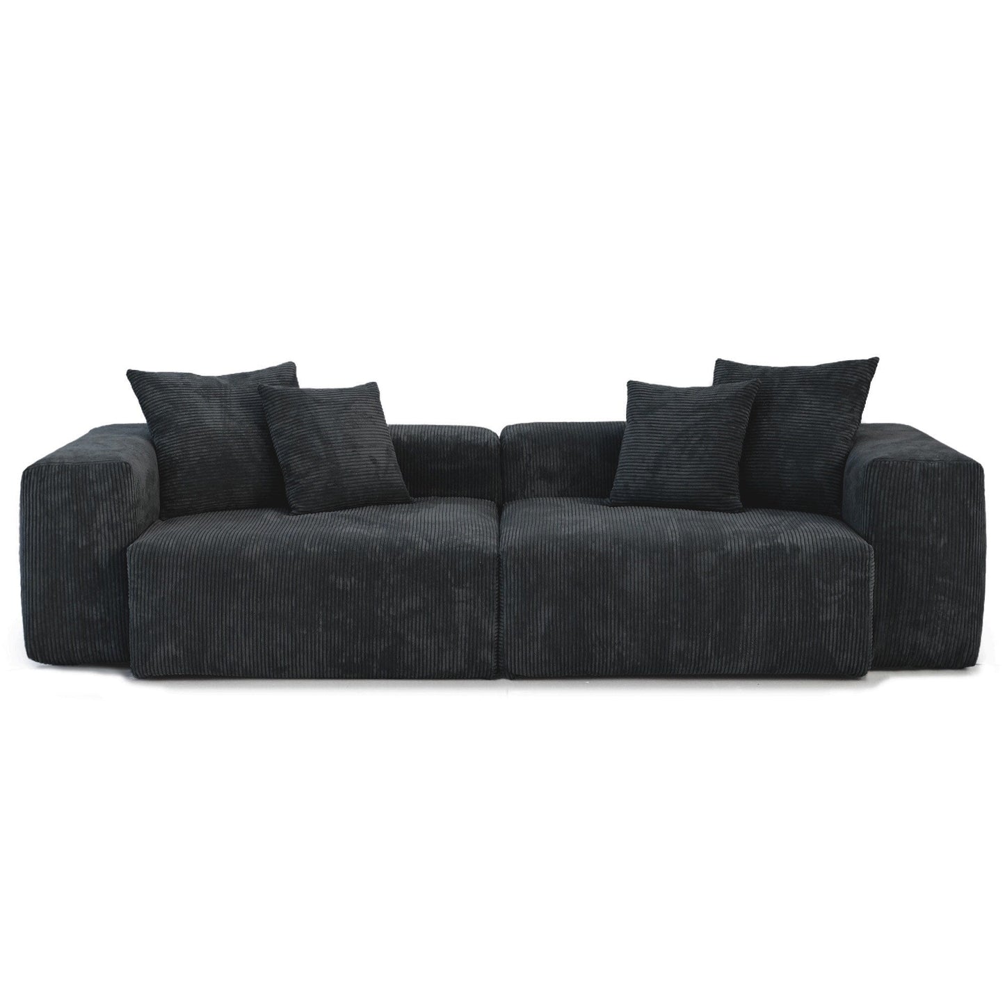 Canapé causeuse modulaire en velours côtelé de 102 po, grand format, style nuage