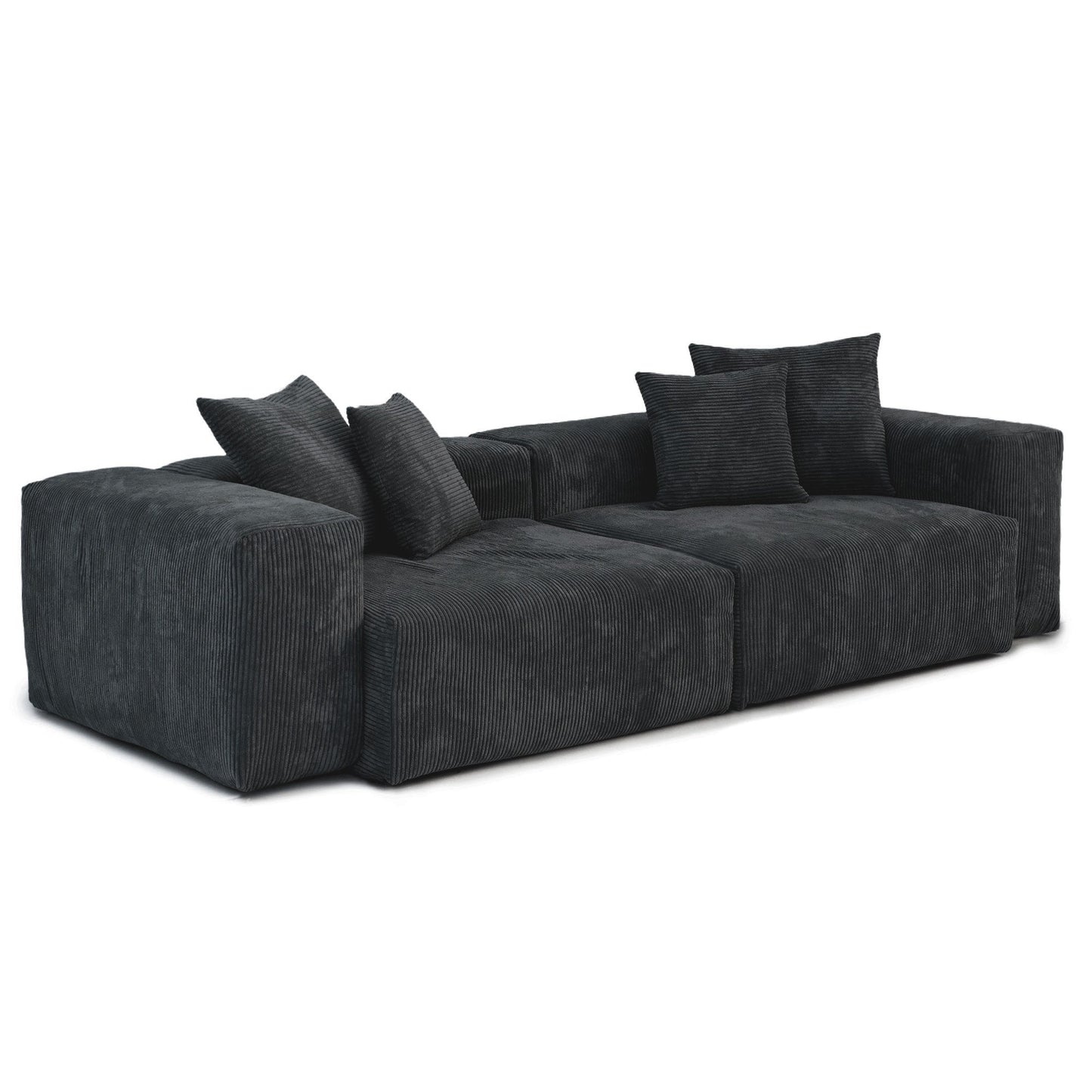 Canapé causeuse modulaire en velours côtelé de 102 po, grand format, style nuage