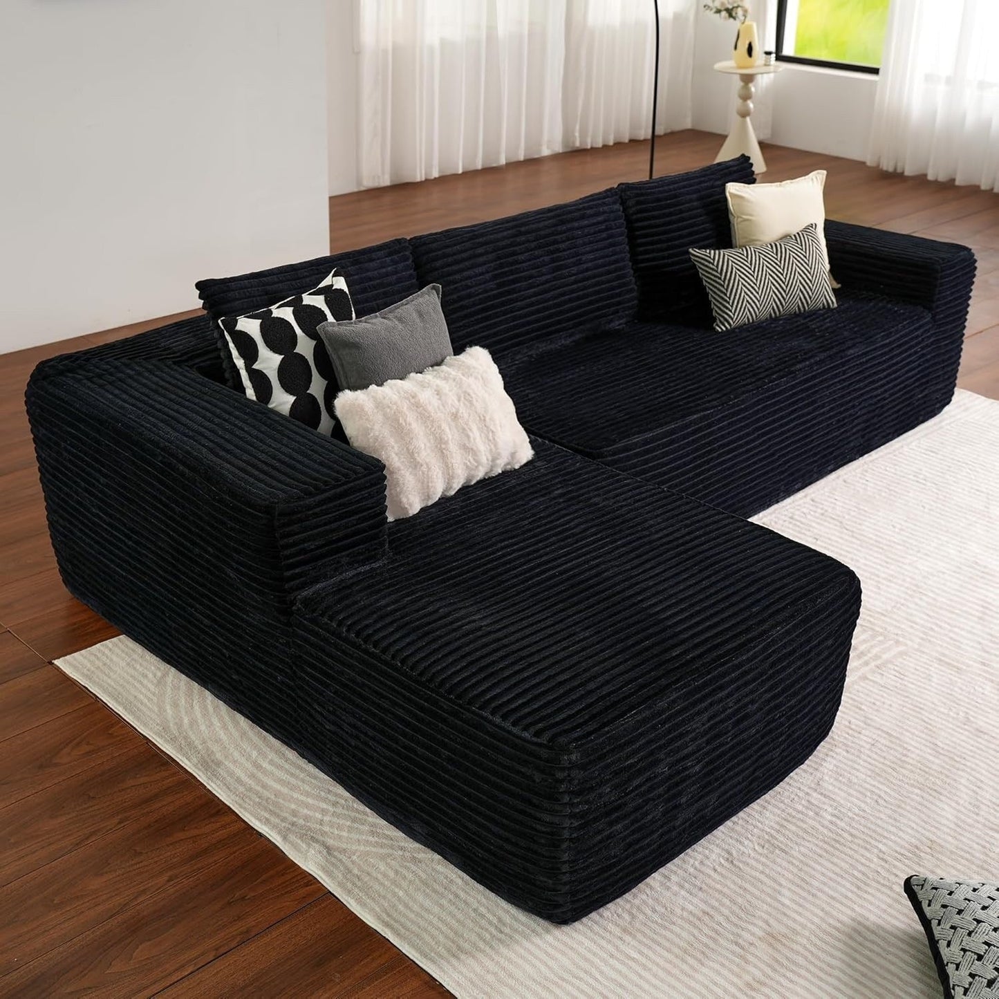 Canapé sectionnel Cloud en forme de L 104 - Canapé modulaire à assise profonde pour salon et chambre, sans assemblage