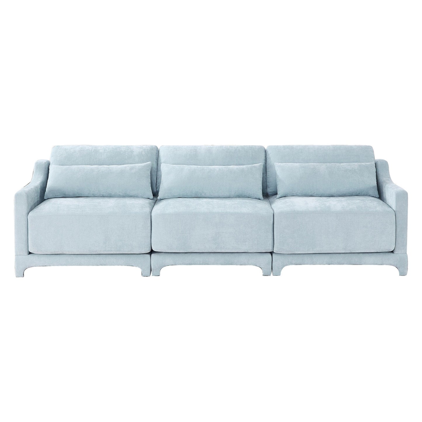 Canapé 4 places en chenille 105,9 avec base ergonomique en bois et éponge haute résilience pour le salon