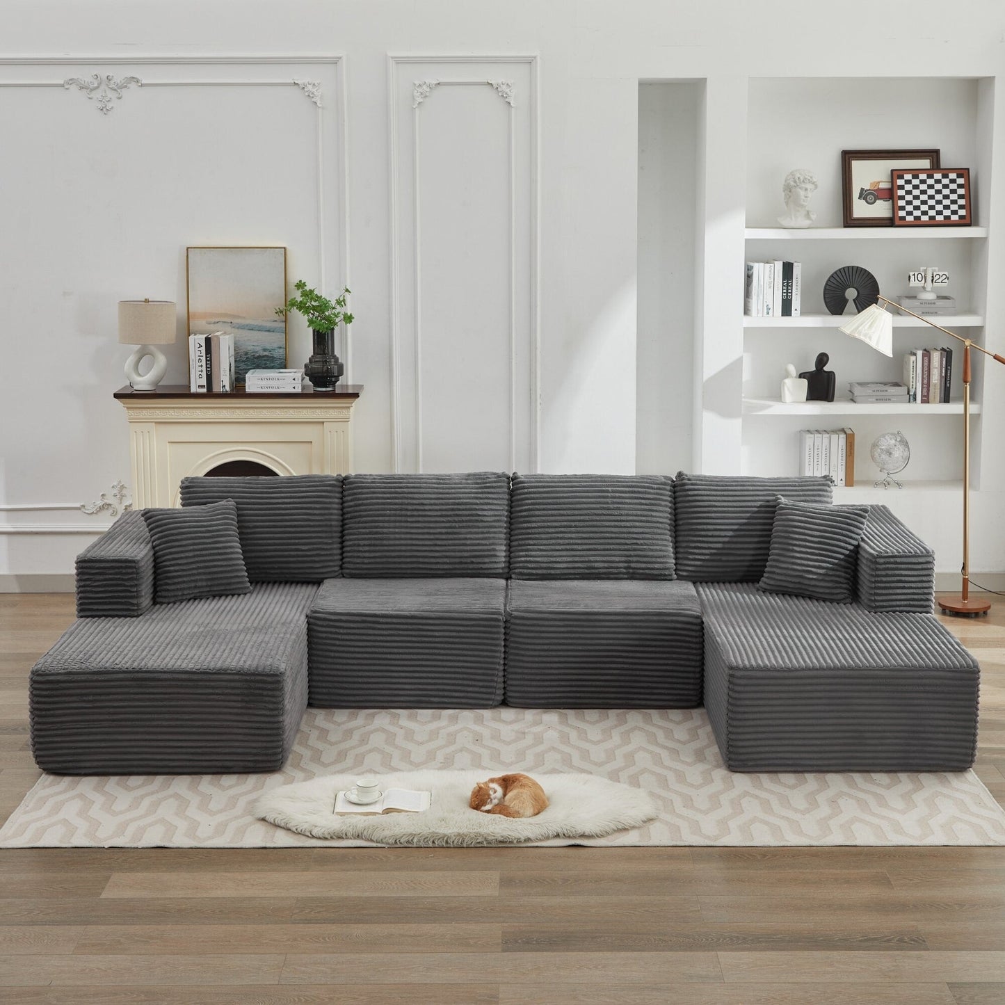 Canapé sectionnel Cloud 106, double chaise longue, canapé modulaire moderne à assise profonde pour salon, aucun assemblage requis
