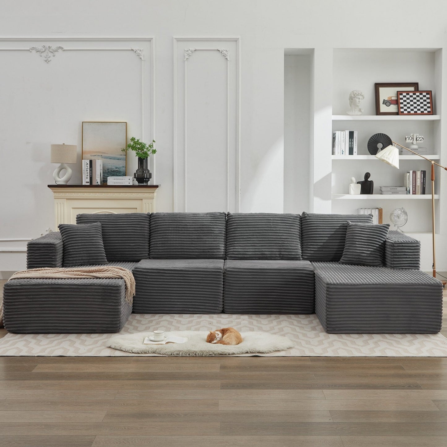 Canapé sectionnel Cloud 106, double chaise longue, canapé modulaire moderne à assise profonde pour salon, aucun assemblage requis