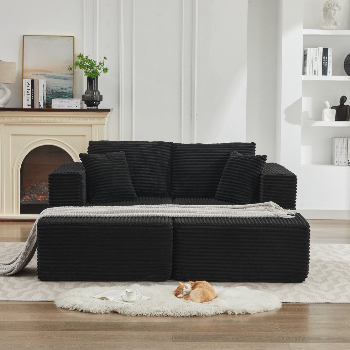 Canapé sectionnel Cloud 106, double chaise longue, canapé modulaire moderne à assise profonde pour salon, aucun assemblage requis