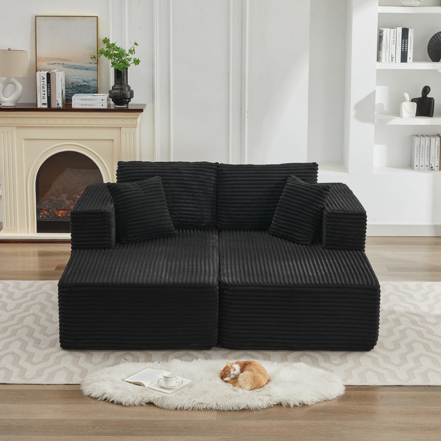 Canapé sectionnel Cloud 106, double chaise longue, canapé modulaire moderne à assise profonde pour salon, aucun assemblage requis