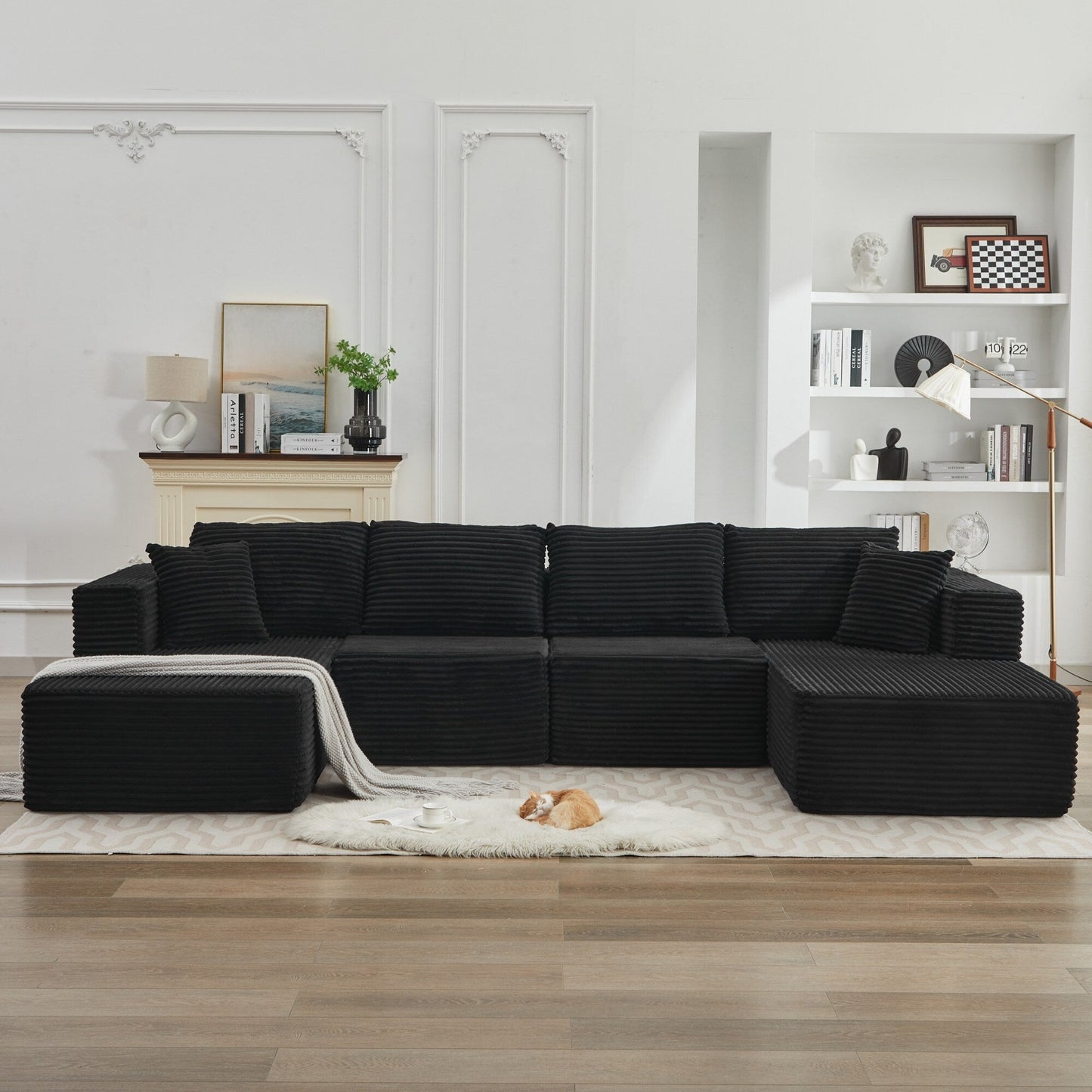 Canapé sectionnel Cloud 106, double chaise longue, canapé modulaire moderne à assise profonde pour salon, aucun assemblage requis