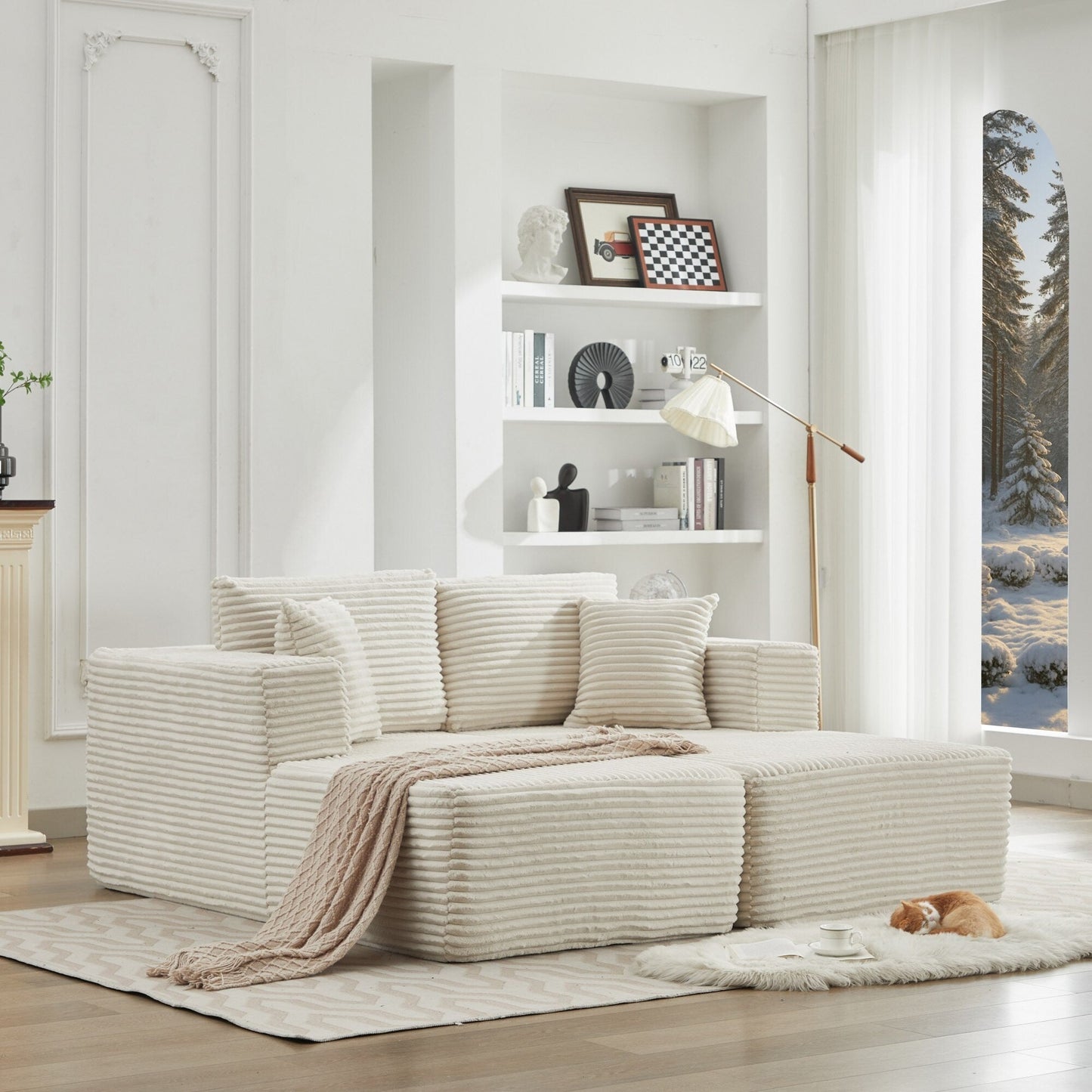 Canapé sectionnel Cloud 106, double chaise longue, canapé modulaire moderne à assise profonde pour salon, aucun assemblage requis