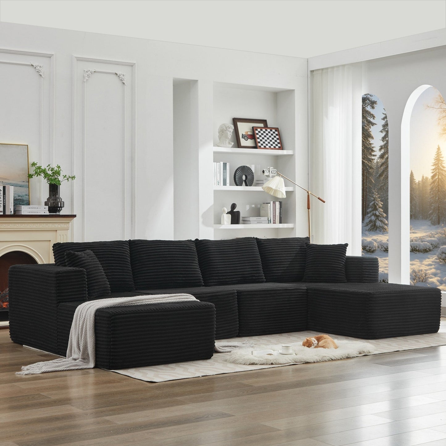 Canapé sectionnel Cloud 106, double chaise longue, canapé modulaire moderne à assise profonde pour salon, aucun assemblage requis