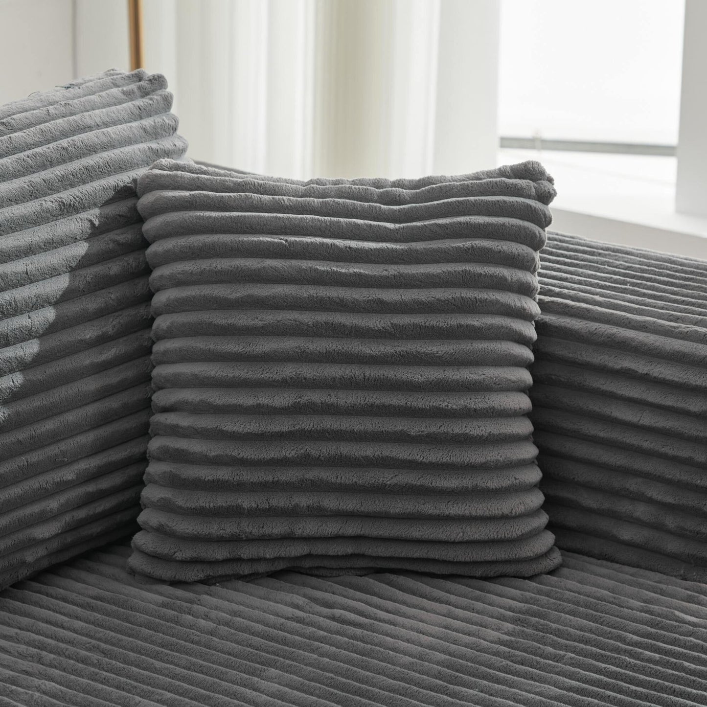 Canapé sectionnel Cloud 106 en forme de L avec méridienne orientée vers la gauche, canapé modulaire moderne à assise profonde pour salon, aucun assemblage requis