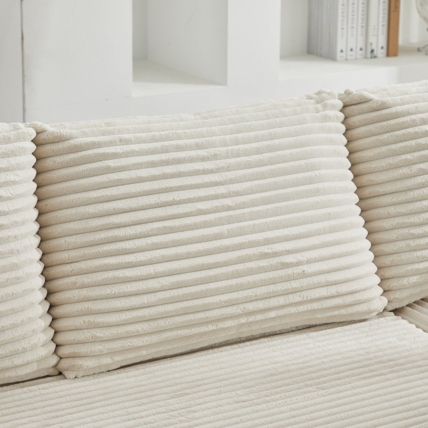 Canapé sectionnel Cloud 106 en forme de L avec méridienne orientée vers la gauche, canapé modulaire moderne à assise profonde pour salon, aucun assemblage requis