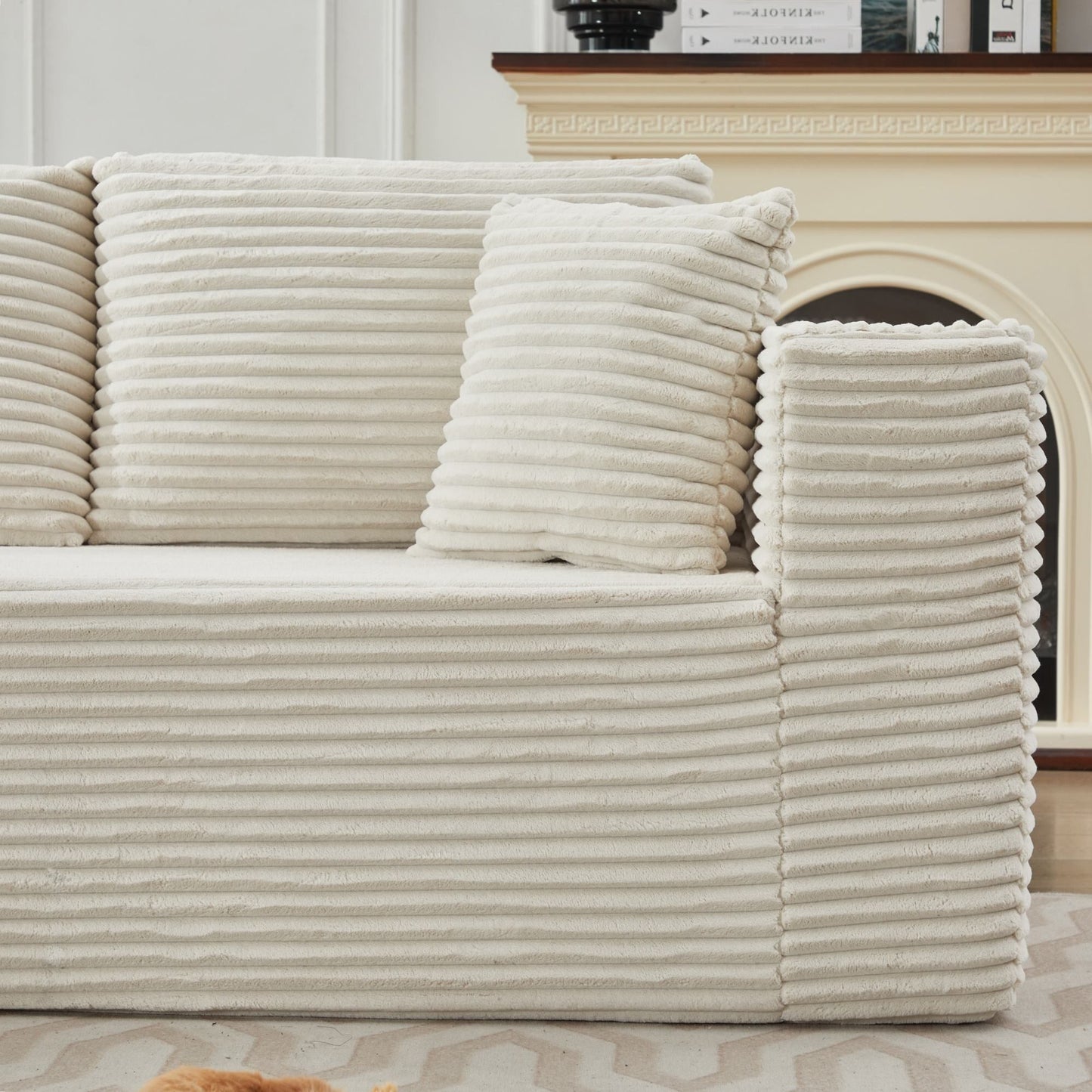 Canapé sectionnel Cloud 106 en forme de L avec méridienne orientée vers la gauche, canapé modulaire moderne à assise profonde pour salon, aucun assemblage requis