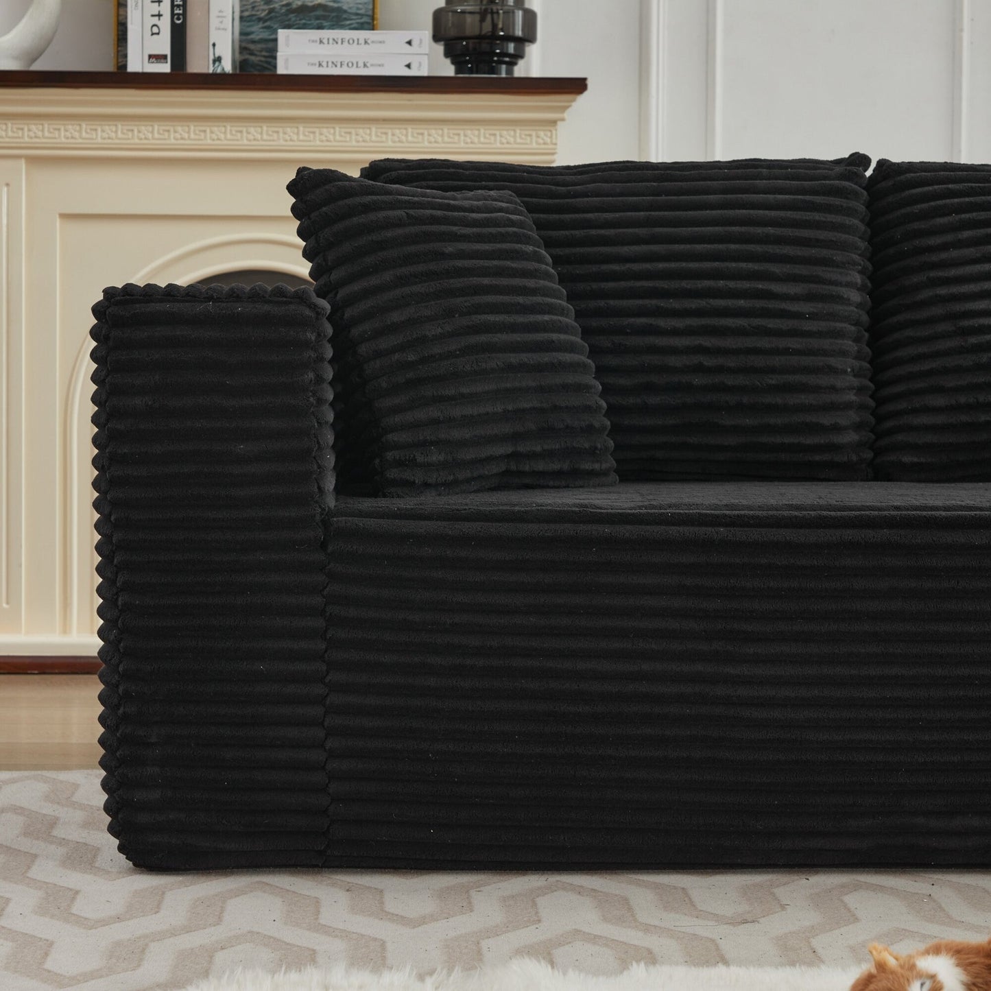 Canapé sectionnel Cloud 106 en forme de L avec méridienne orientée vers la droite, canapé modulaire moderne à assise profonde pour salon, aucun assemblage requis