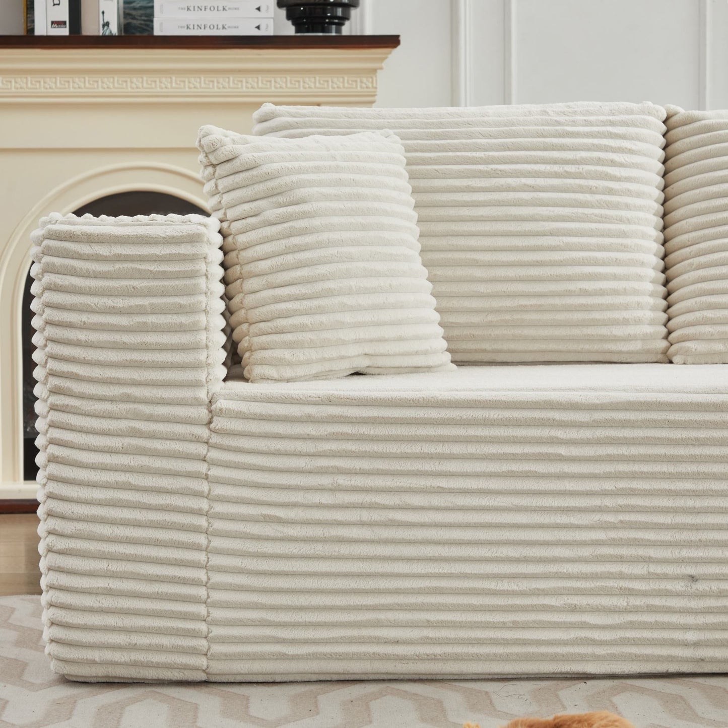 Canapé sectionnel Cloud 106 en forme de L avec méridienne orientée vers la droite, canapé modulaire moderne à assise profonde pour salon, aucun assemblage requis