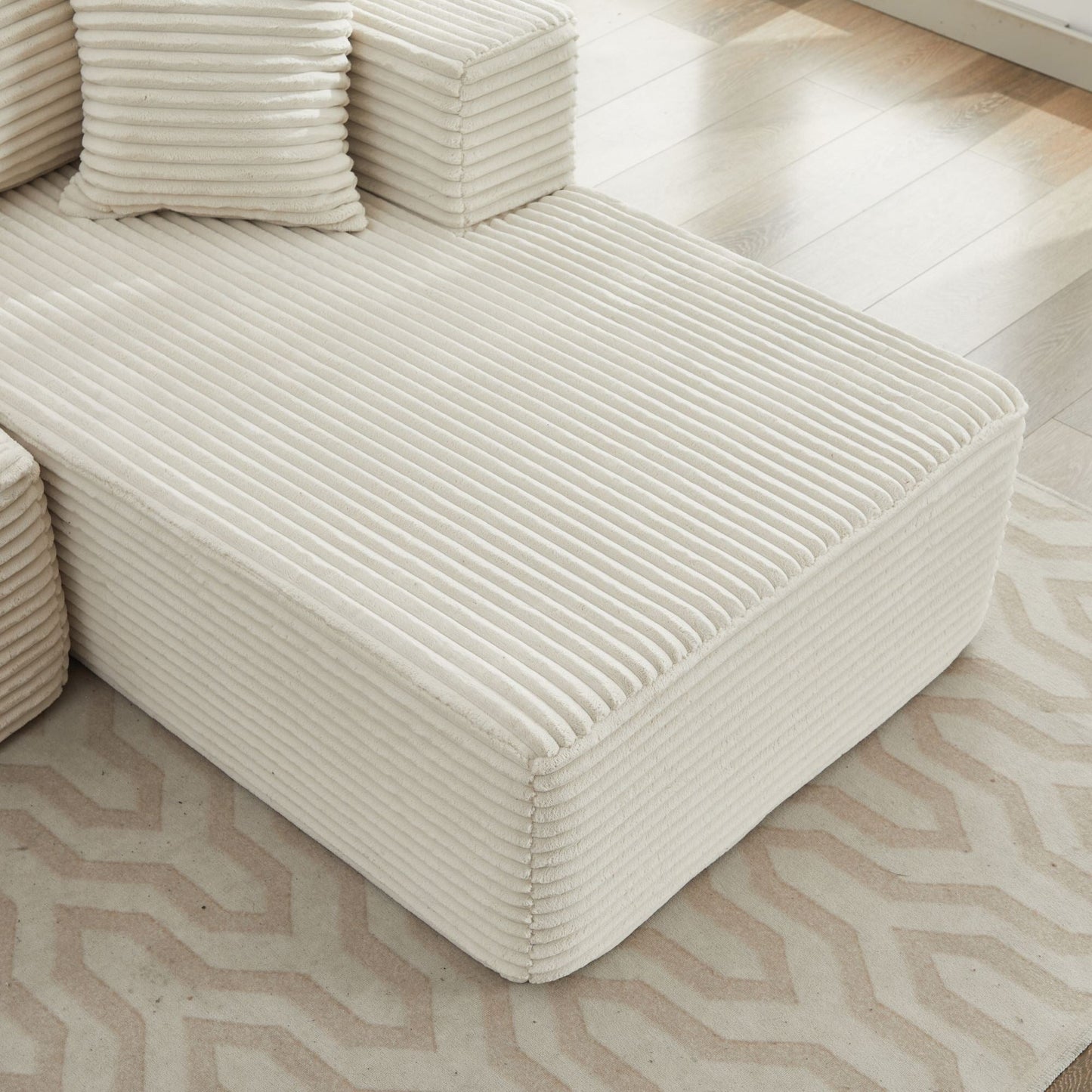 Canapé sectionnel Cloud 106 en forme de L avec méridienne orientée vers la droite, canapé modulaire moderne à assise profonde pour salon, aucun assemblage requis