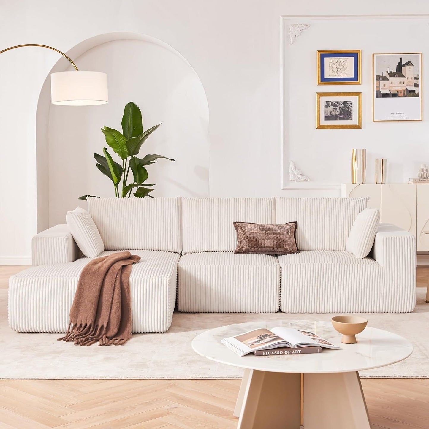 Canapé modulaire Cloud 108 - Canapé en L à assise profonde avec méridienne, canapé de salon et de chambre rembourré