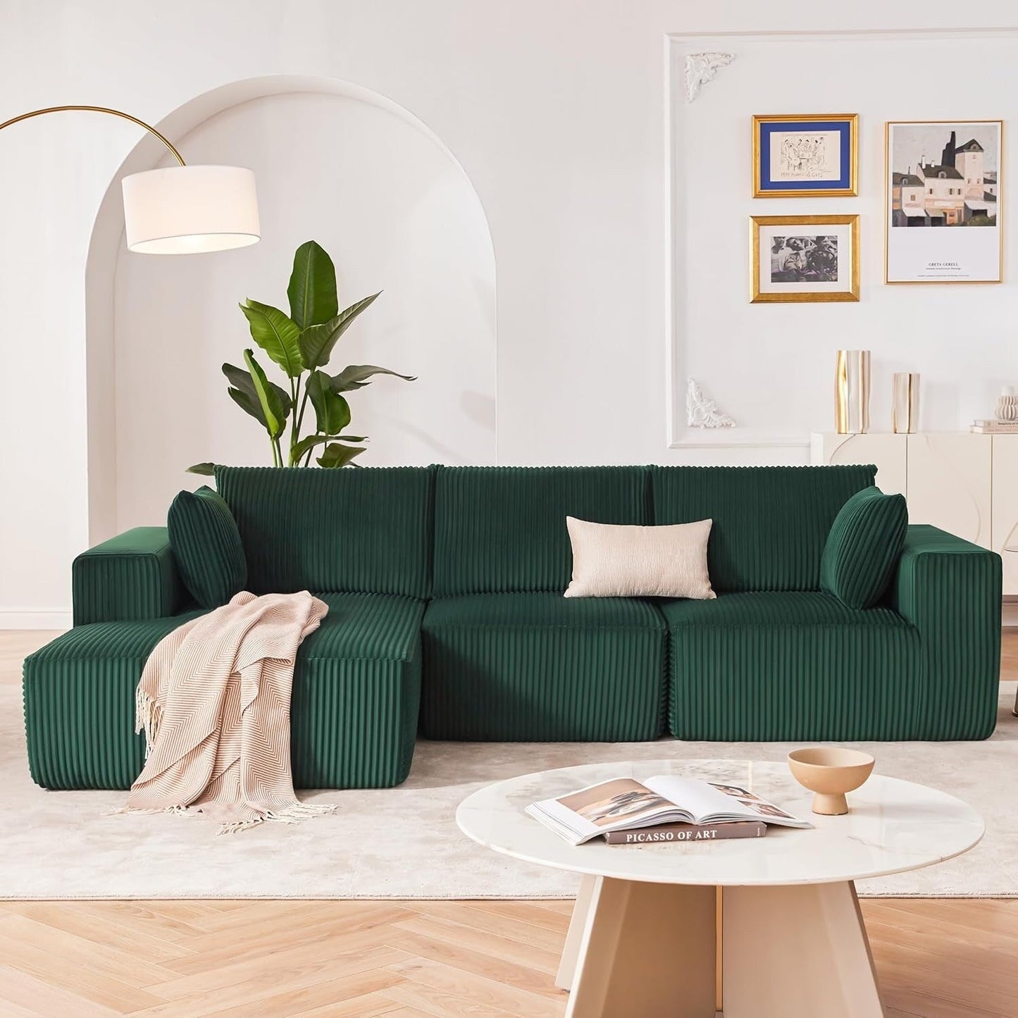 Canapé modulaire Cloud 108 - Canapé en L à assise profonde avec méridienne, canapé de salon et de chambre rembourré