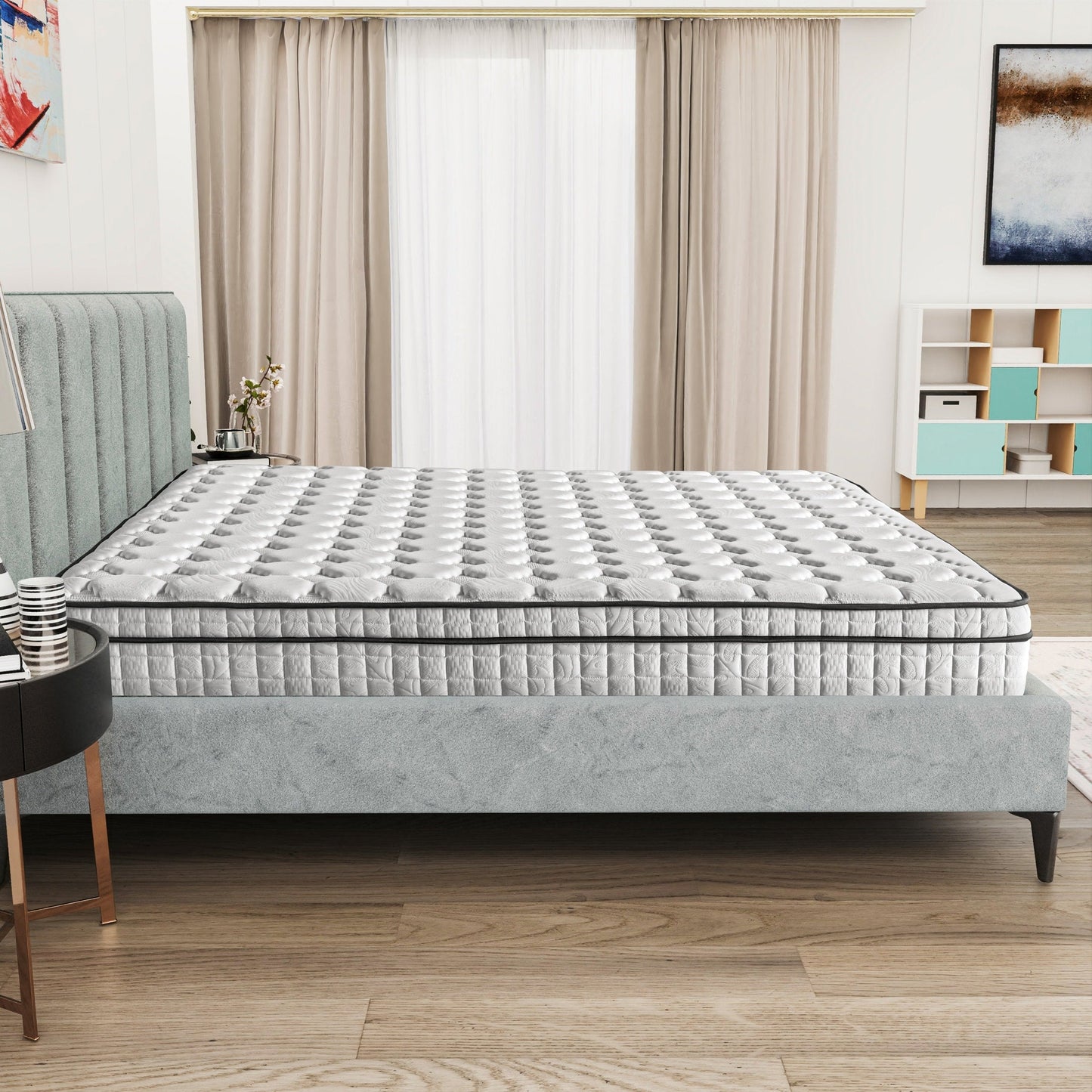 Assembled in USA - 12 Diamond Hybrid Mattress Pocket Coil and Cool Gel Memory Foam