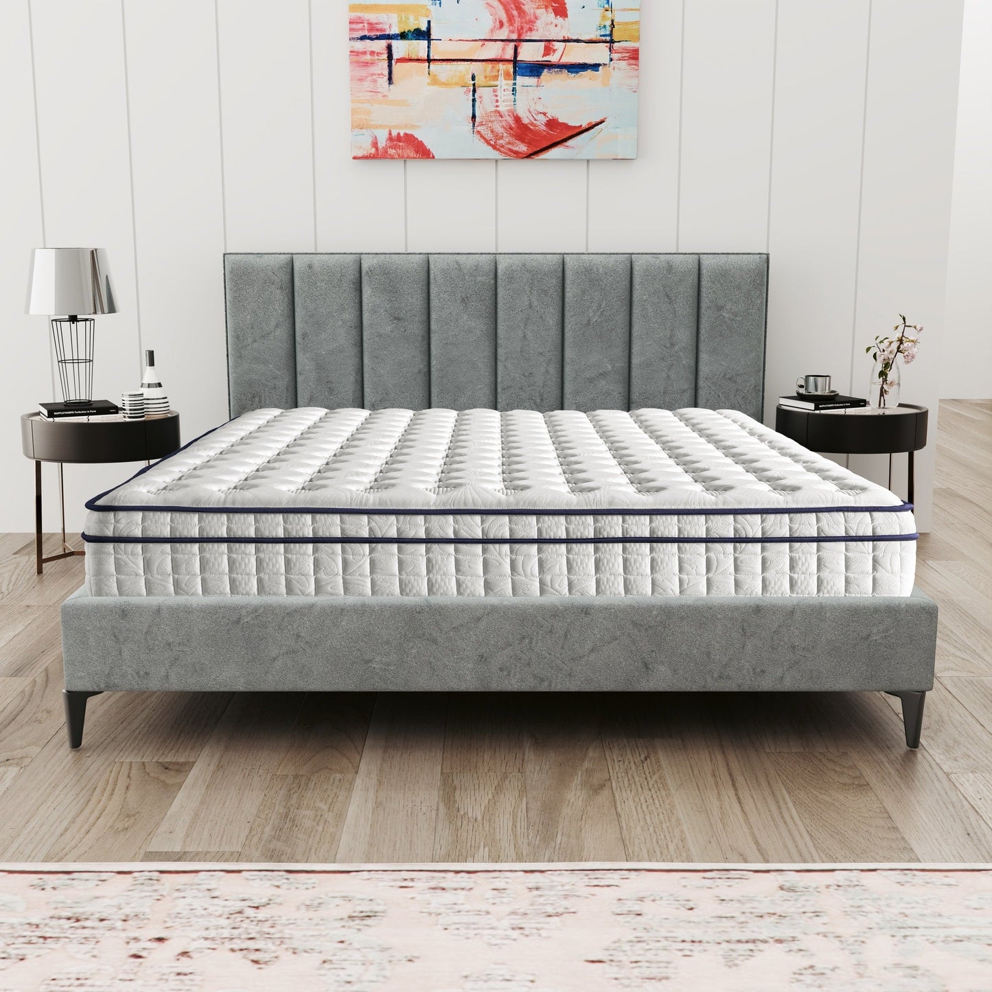 Assembled in USA - 12 Diamond Hybrid Mattress Pocket Coil and Cool Gel Memory Foam