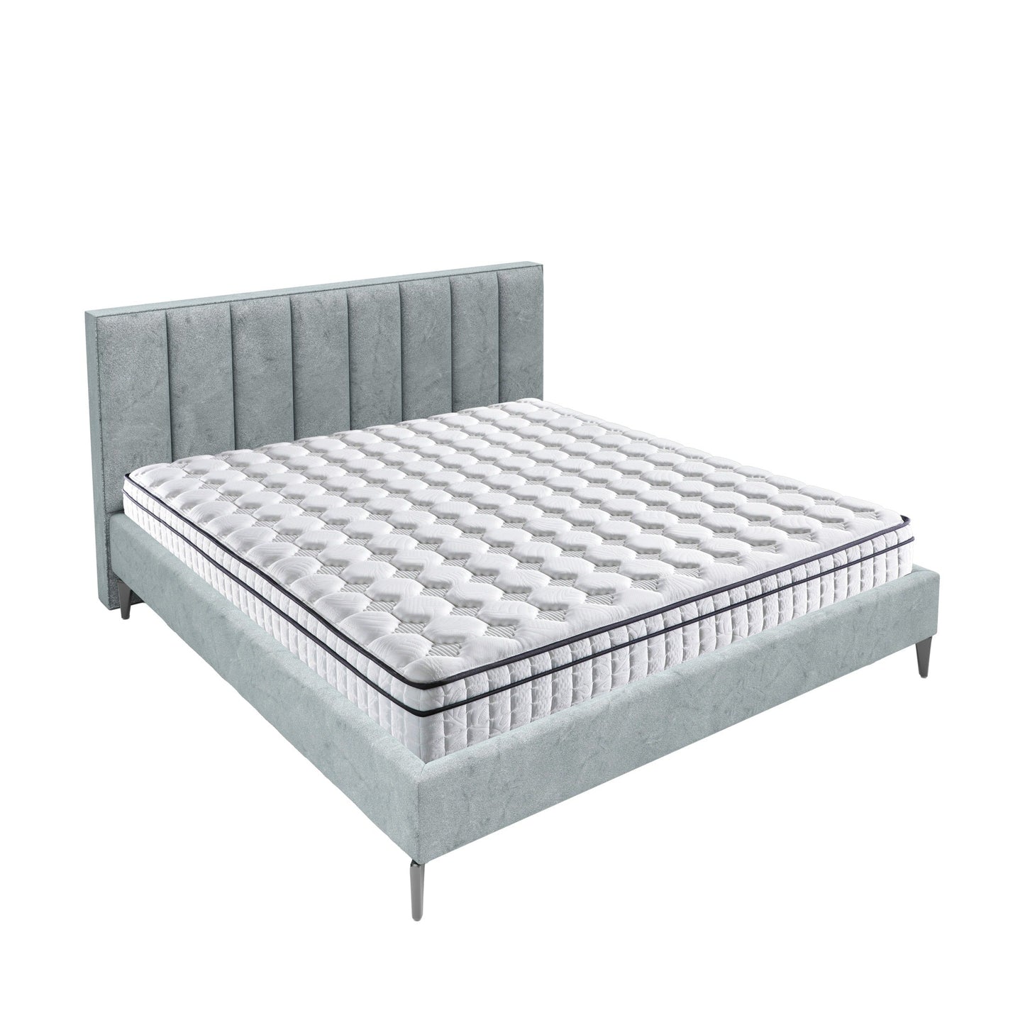 Assembled in USA - 12 Diamond Hybrid Mattress Pocket Coil and Cool Gel Memory Foam