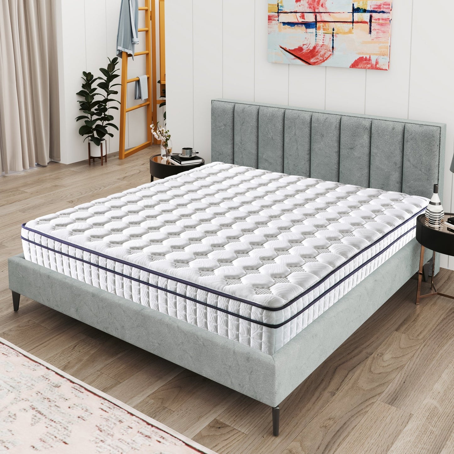 Assembled in USA - 12 Diamond Hybrid Mattress Pocket Coil and Cool Gel Memory Foam
