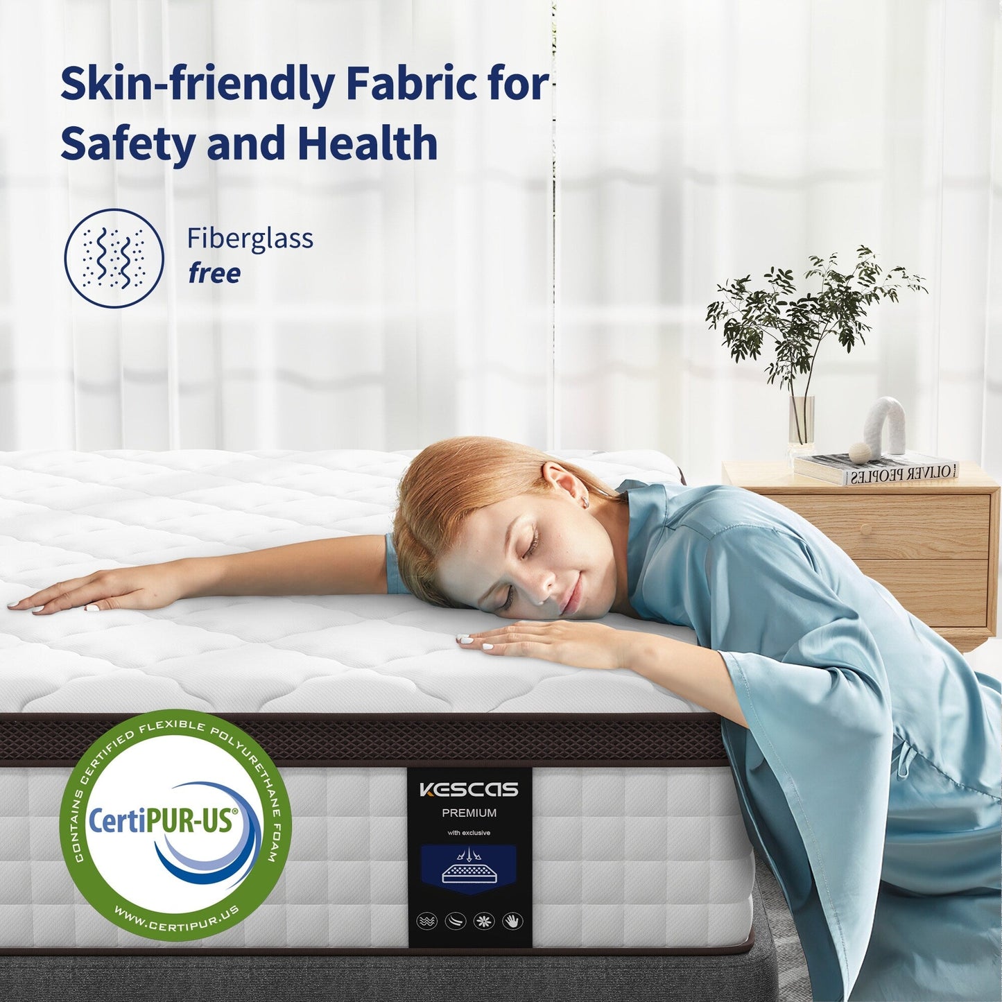 14 Inches Mattress, Memory Foam and Pocketed Spring Hybrid Mattress,Medium Firmness Mattress,Queen and King Size Optional