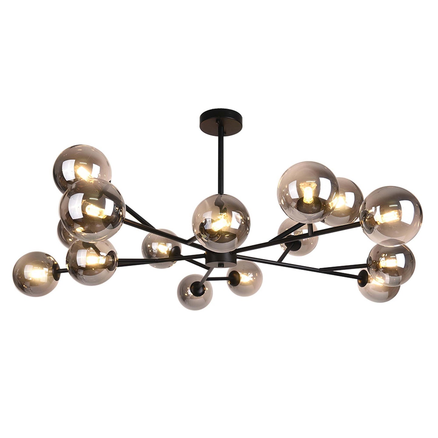 Modern Large Bubble Sputnik Chandelier in Black or Gold for Dining Room