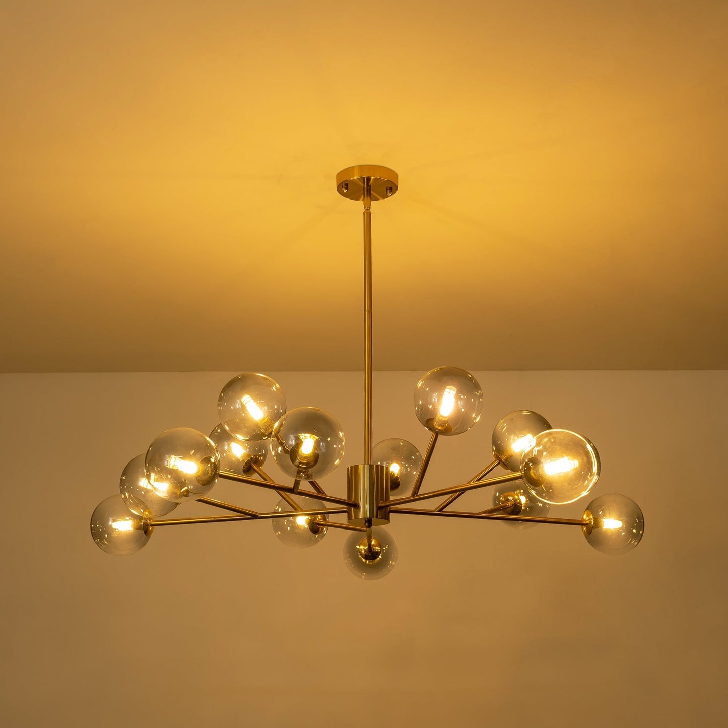Modern Large Bubble Sputnik Chandelier in Black or Gold for Dining Room