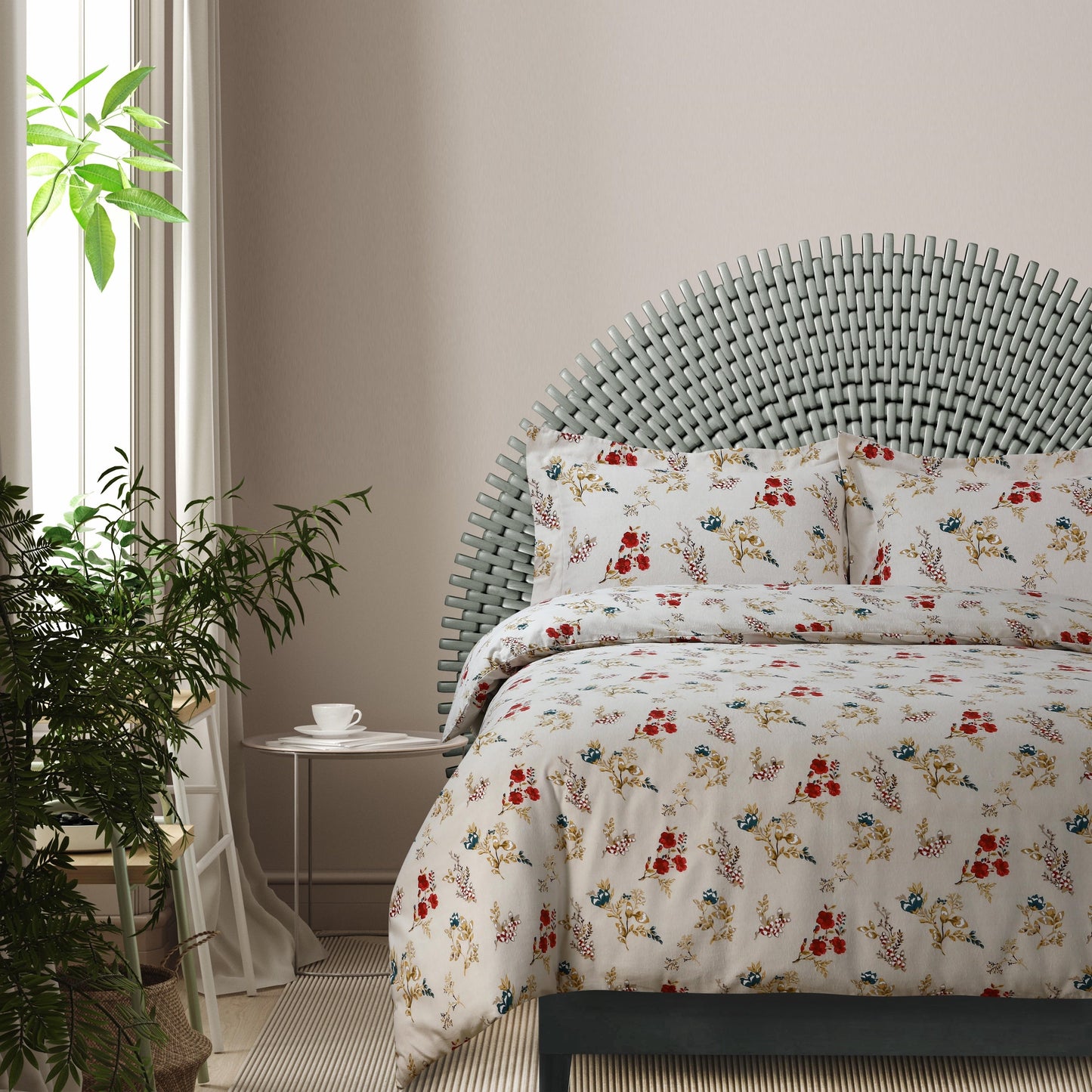 170-GSM Cozy Cotton Flannel Printed Oversized Duvet Cover Set