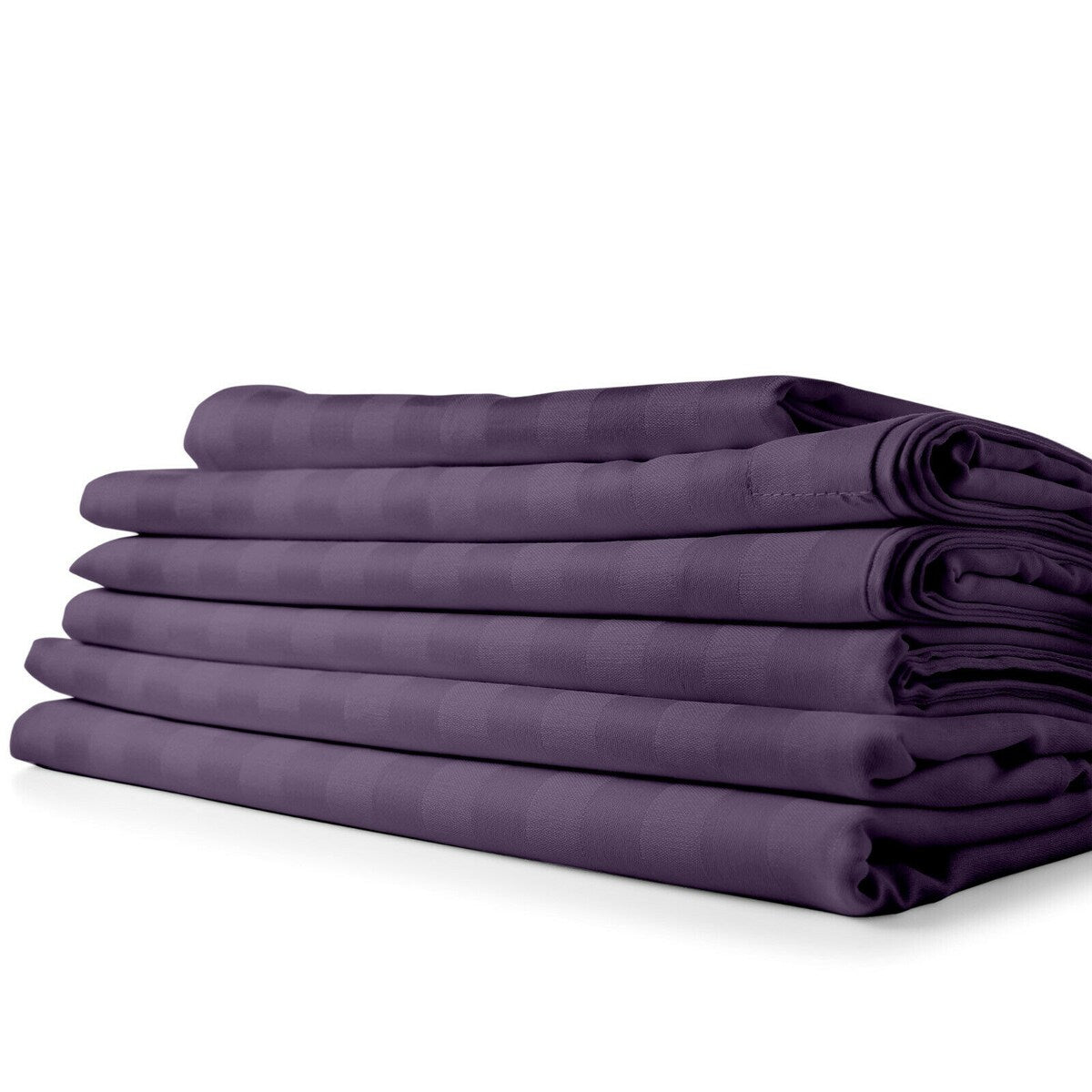1800 Count Bamboo Feel Dobby Stripe Sheet Set Deep Pockets 4 Piece Set