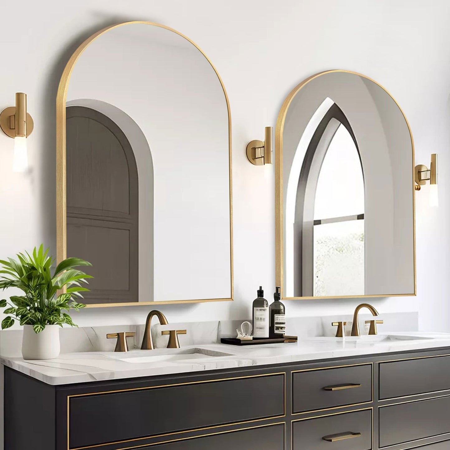 Bathroom Arch Aluminum Wall Mirror Vanity Mirrors
