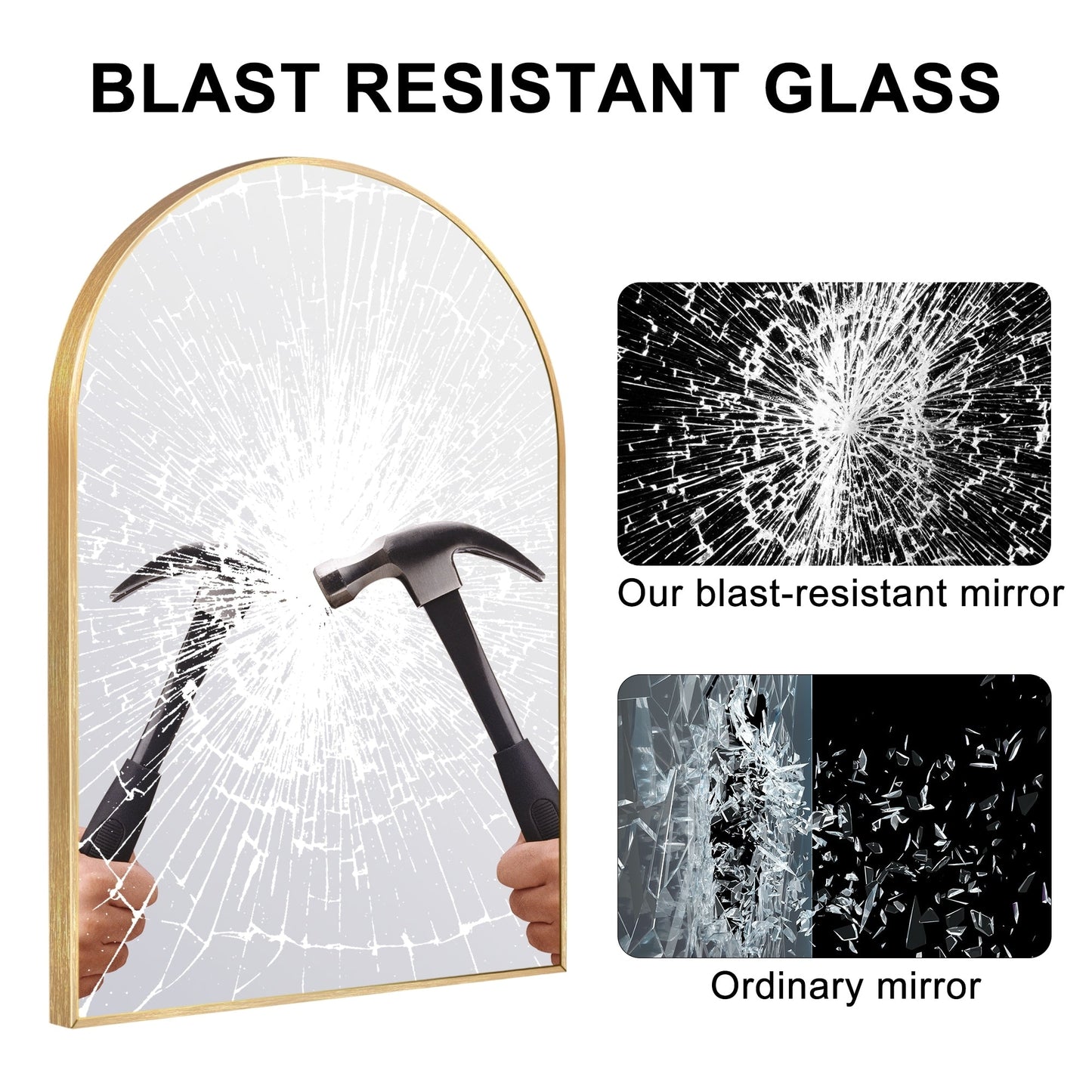 Bathroom Arch Aluminum Wall Mirror Vanity Mirrors