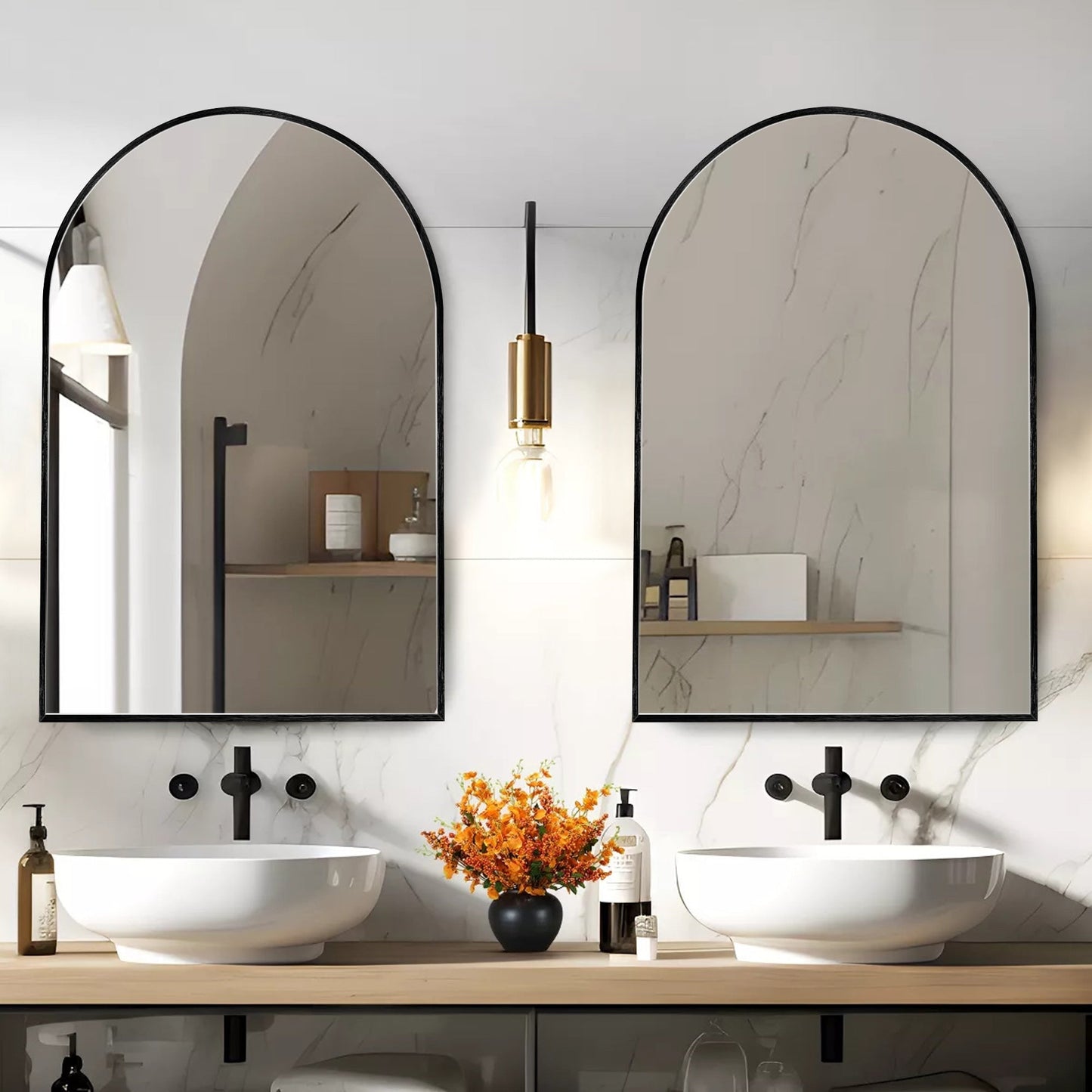 Bathroom Arch Aluminum Wall Mirror Vanity Mirrors
