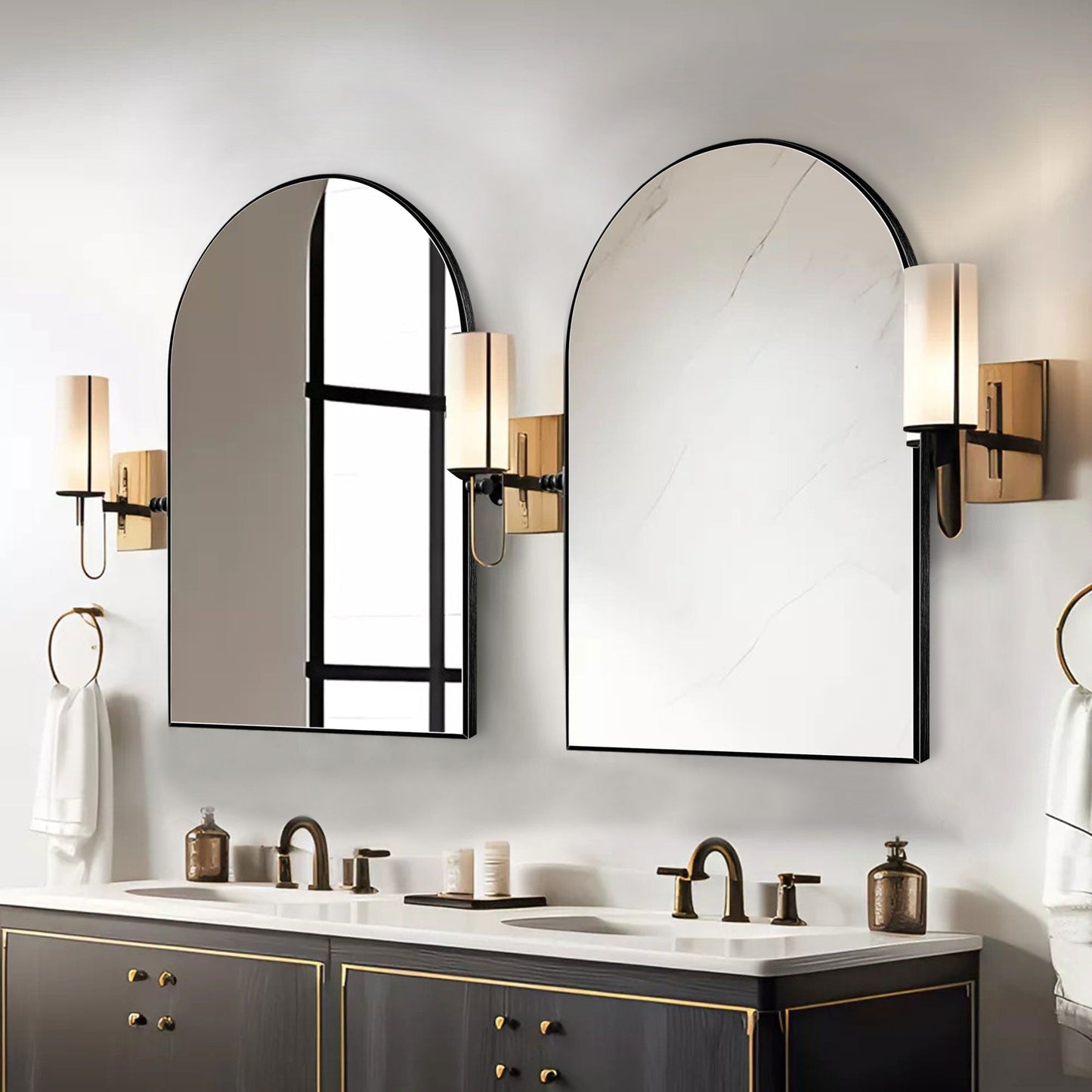 Bathroom Arch Aluminum Wall Mirror Vanity Mirrors