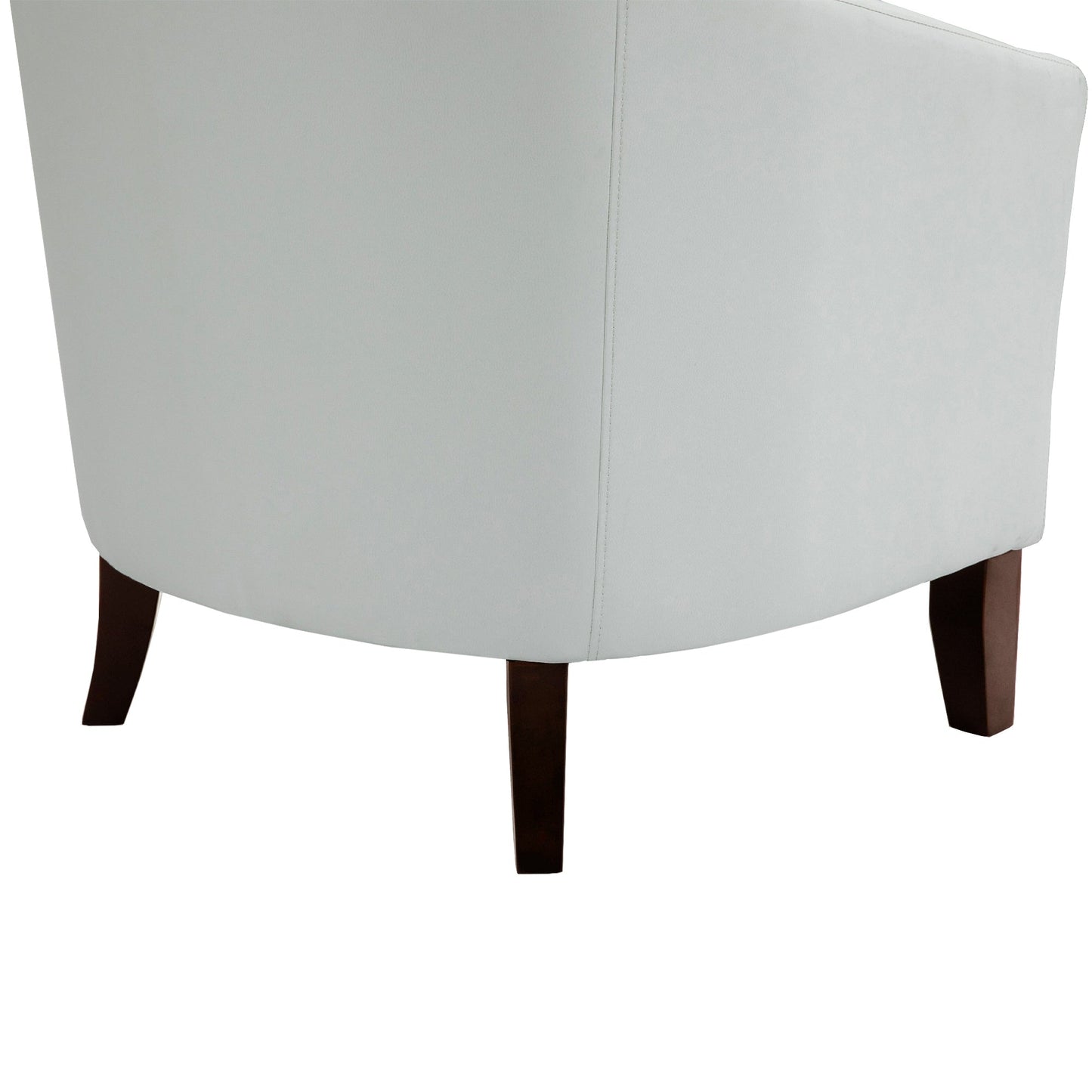 2 Set 29 W Vegan Leather Barrel Accent Chairs with Nailheads Trim