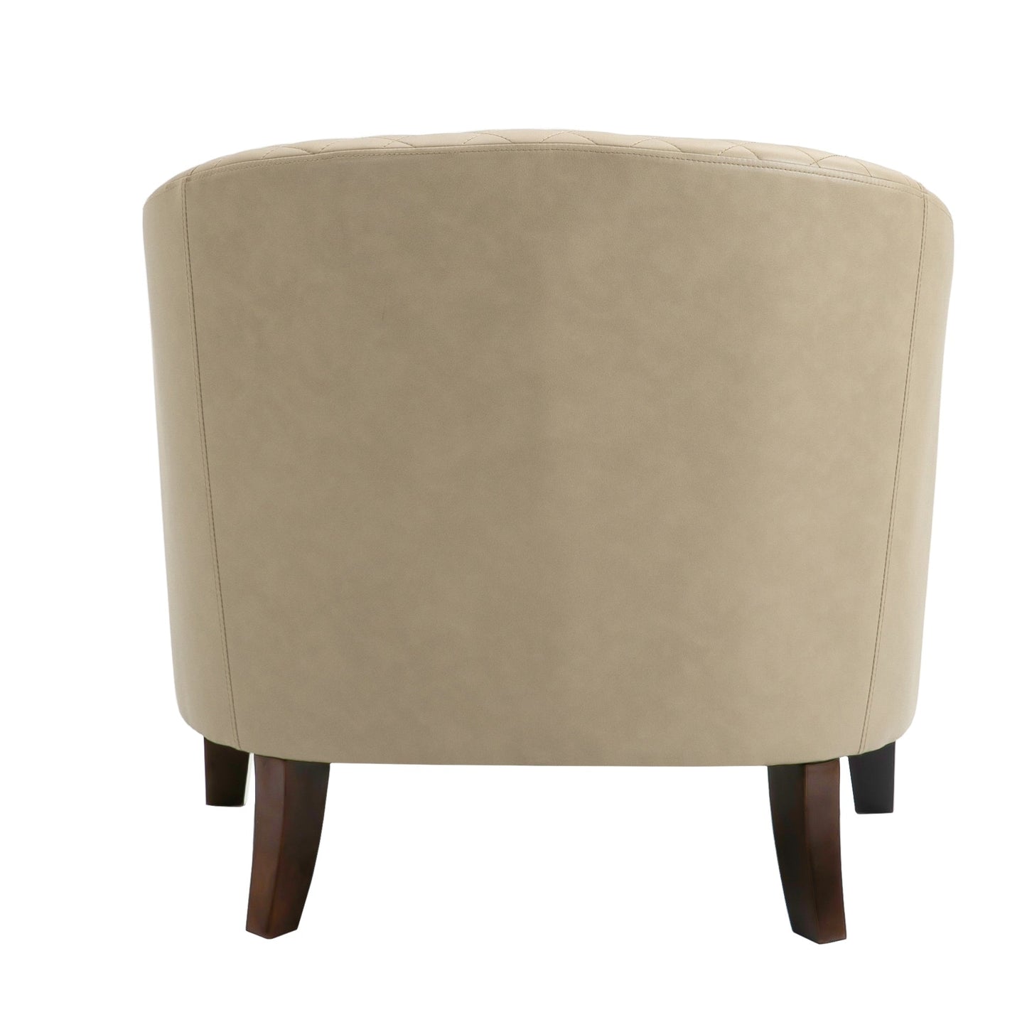 2 Set 29 W Vegan Leather Barrel Accent Chairs with Nailheads Trim