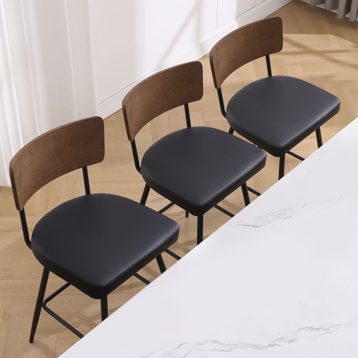 Faux Leather Upholstered Swivel Counter/Bar Stools Set of 2/3/4