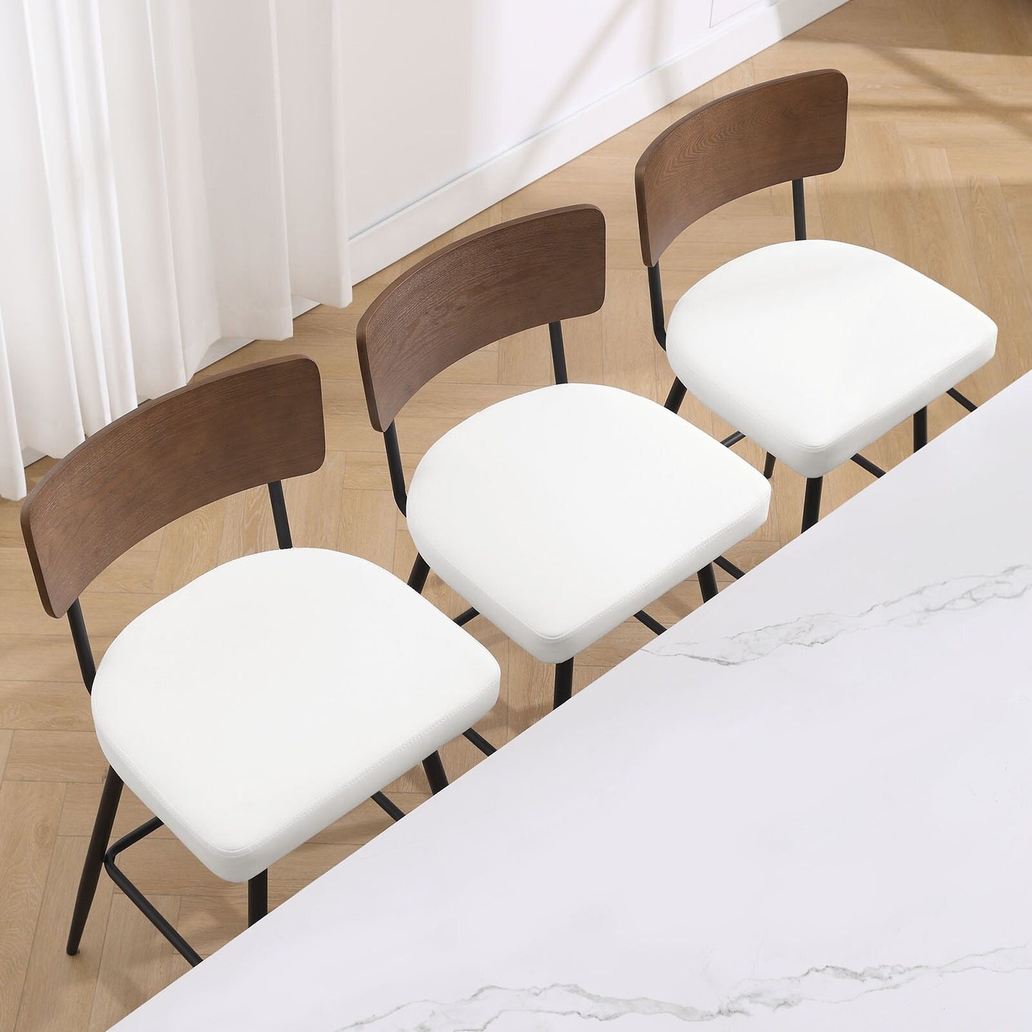 Faux Leather Upholstered Swivel Counter/Bar Stools Set of 2/3/4