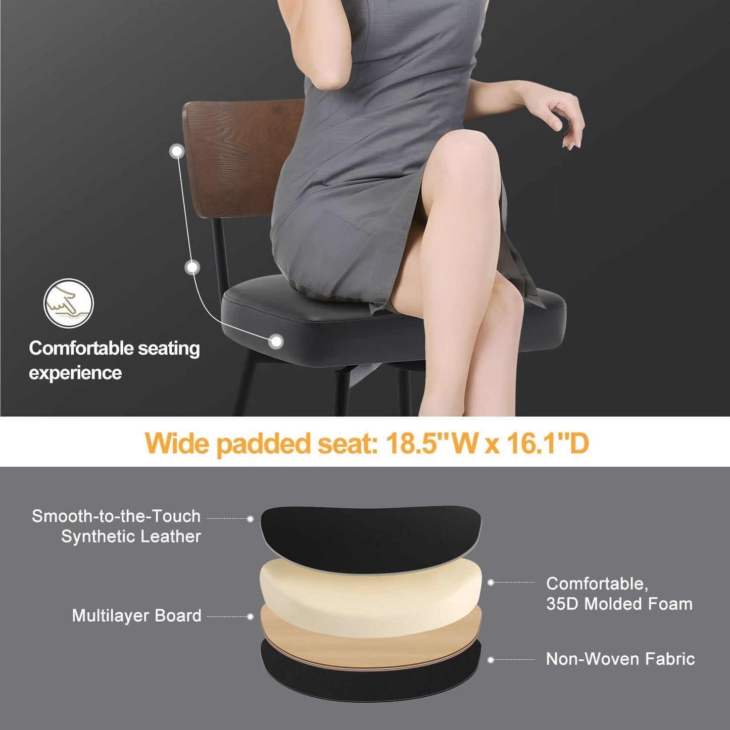 Faux Leather Upholstered Swivel Counter/Bar Stools Set of 2/3/4