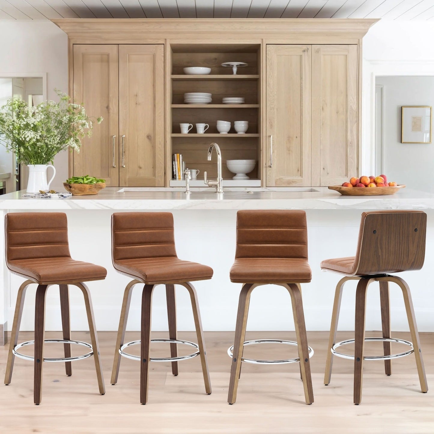 26/29 Faux Leather Swivel Bar/Counter Stools, Set of 2/3