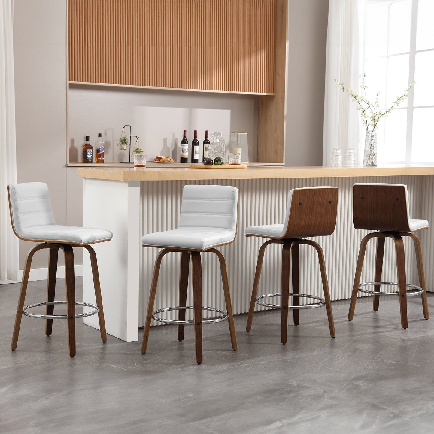 26/29 Faux Leather Swivel Bar/Counter Stools, Set of 2/3