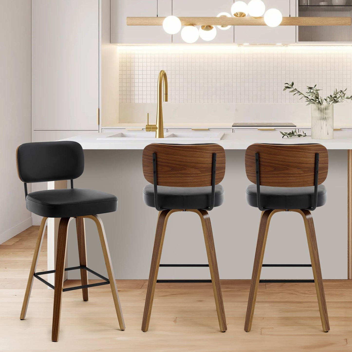 26/29 Swivel Bar Stools/ Counter Stools with Bentwood Legs