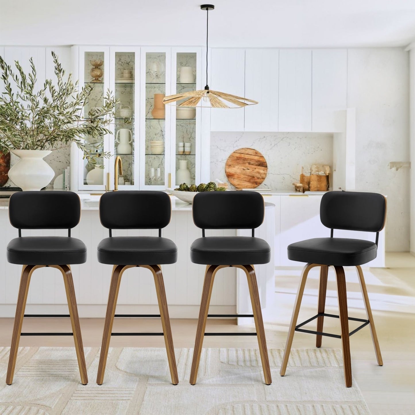 26/29 Swivel Bar Stools/ Counter Stools with Bentwood Legs