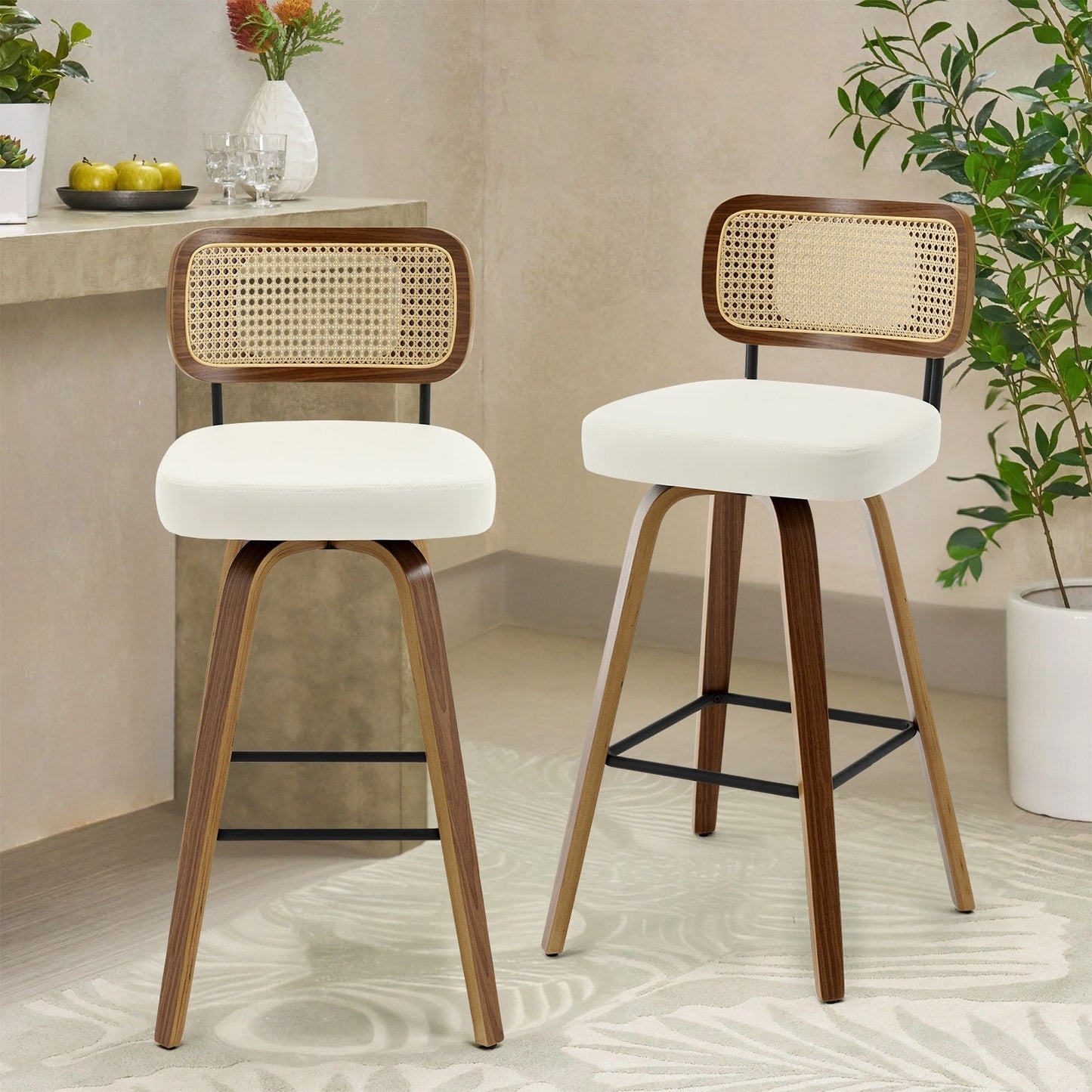 26/29 Swivel Bar Stools/ Counter Stools with Bentwood Legs
