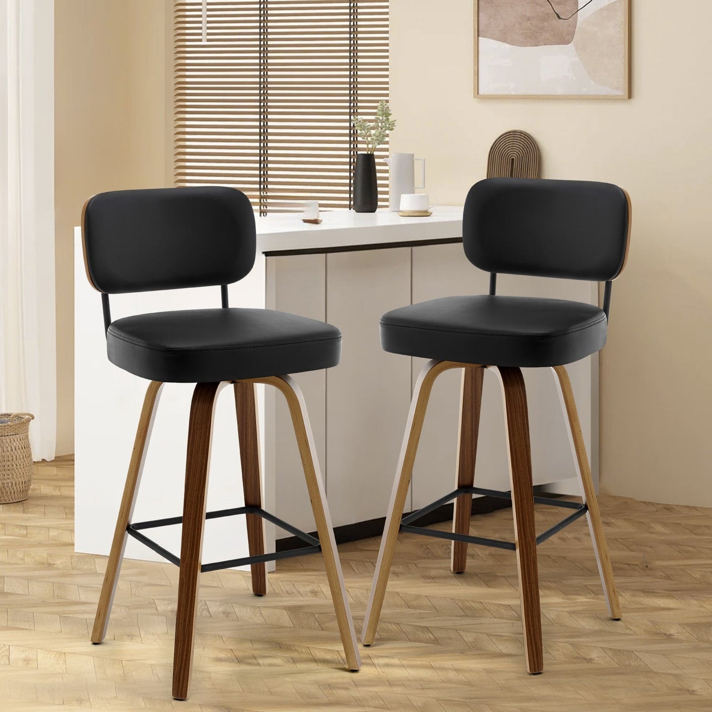 26/29 Swivel Bar Stools/ Counter Stools with Bentwood Legs